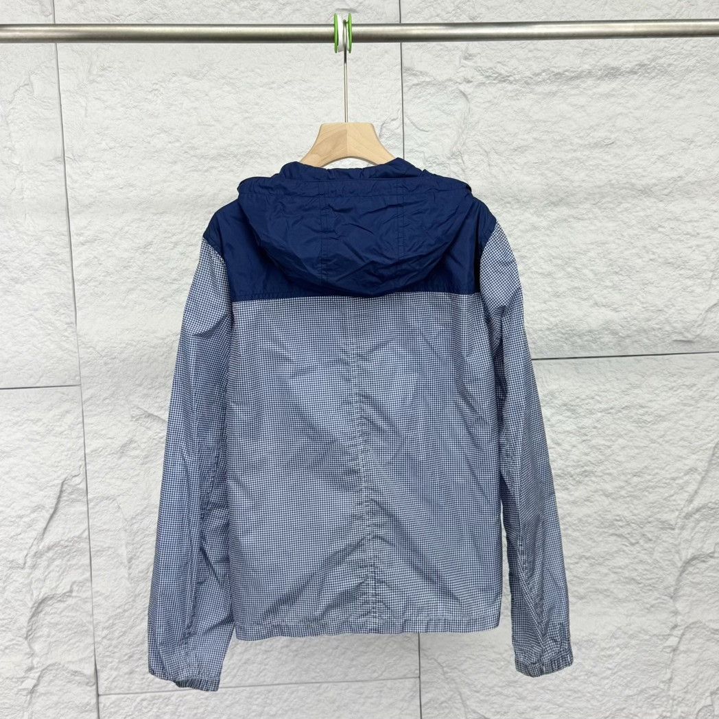 Prada Prada Blue Checkered Hooded Windproof Coat Size US M / EU 48-50 / 2 - 2 Thumbnail