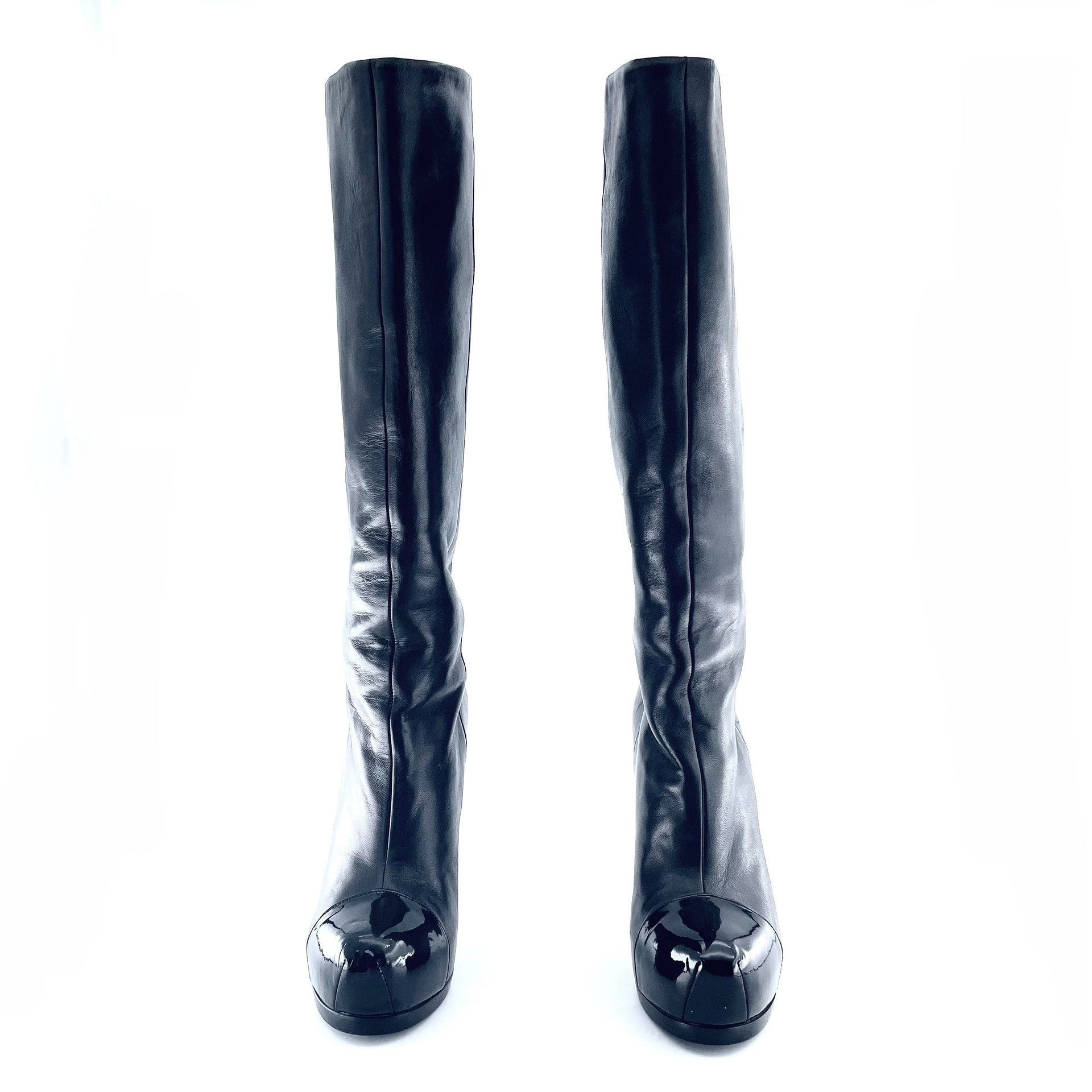 Yves Saint Laurent YSL Black High-Heel Short Boots Size US 5 / IT 35 - 2 Thumbnail