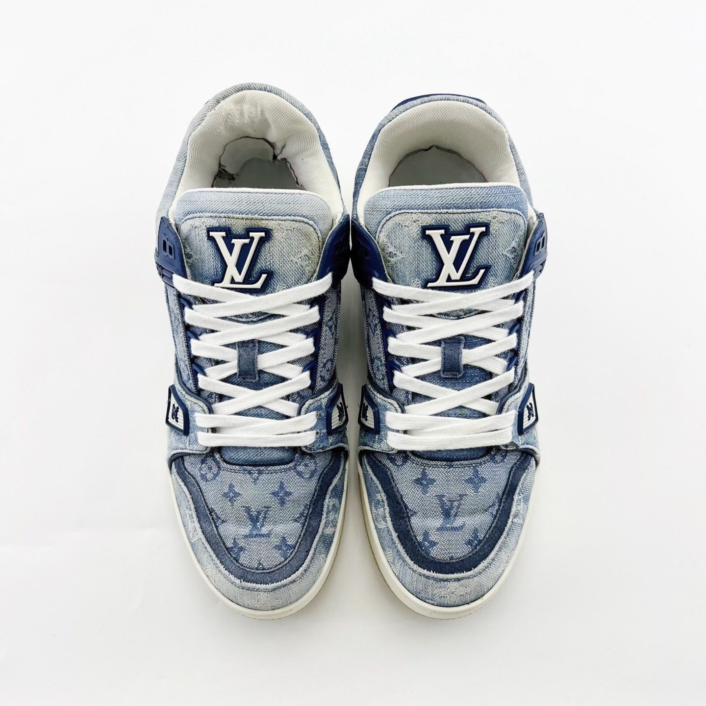 Louis Vuitton LV Blue Trainer Denim Print Sneakers Size US 8.5 / EU 41-42 - 2 Thumbnail