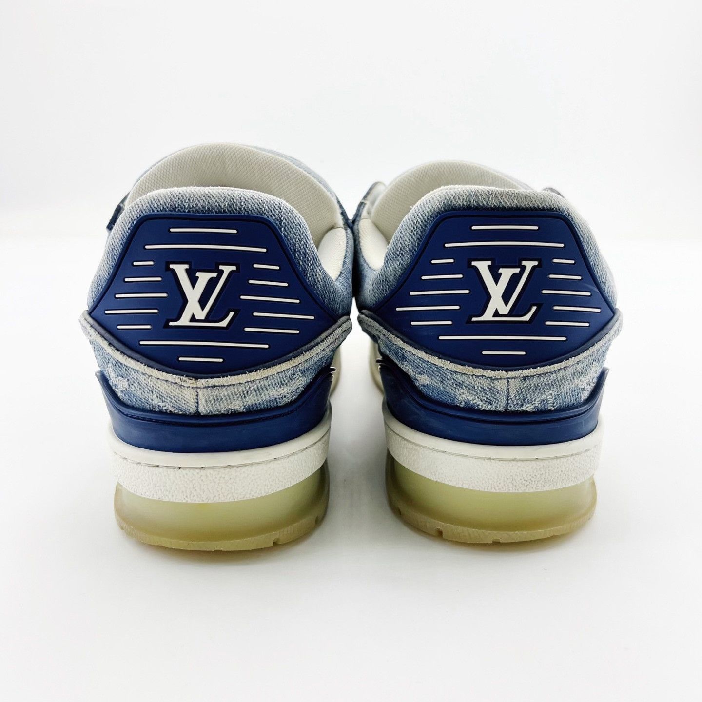 Louis Vuitton LV Blue Trainer Denim Print Sneakers Size US 8.5 / EU 41-42 - 4 Thumbnail