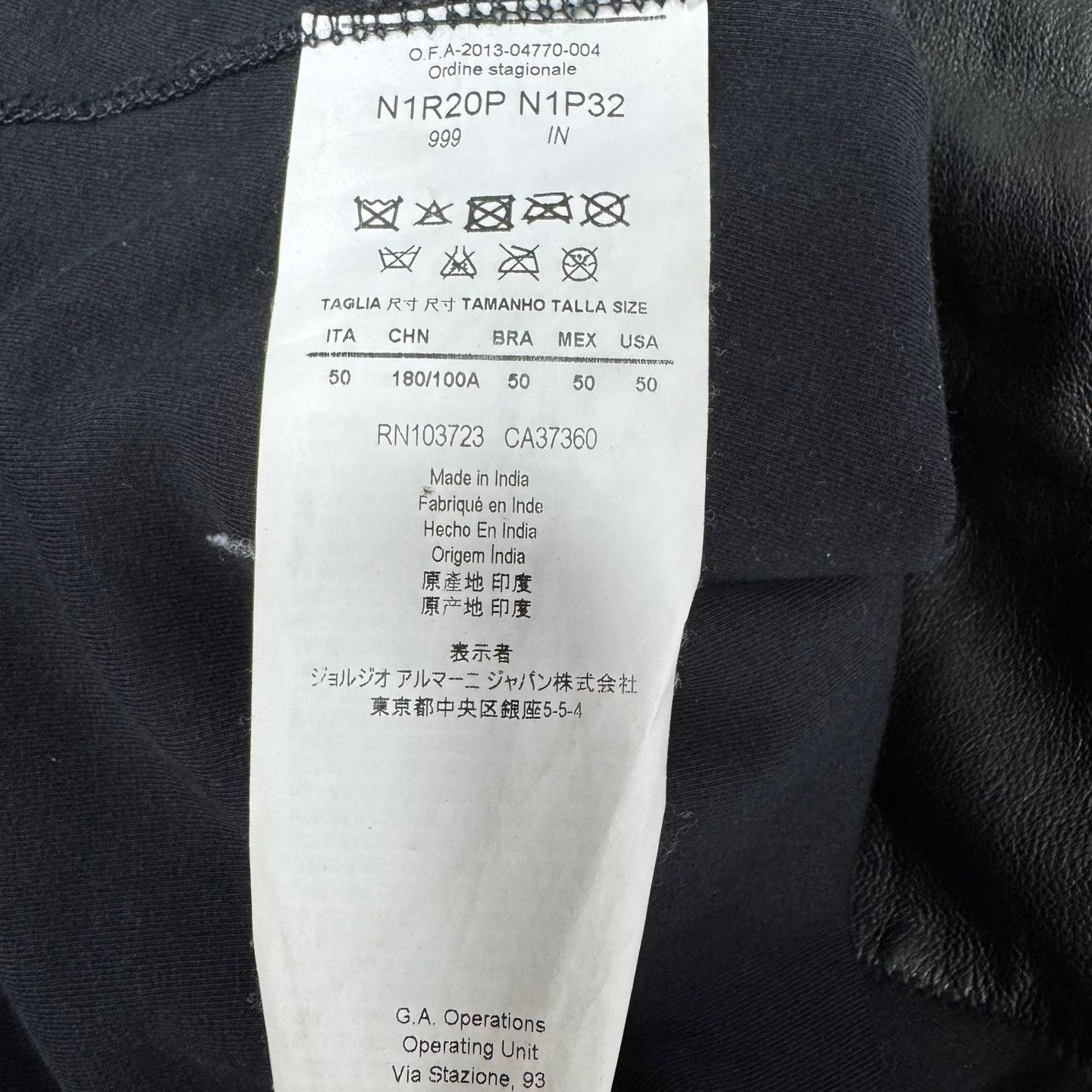 Armani Armani Black Stand Collar Leather Jacket Size US M / EU 48-50 / 2 - 4 Thumbnail