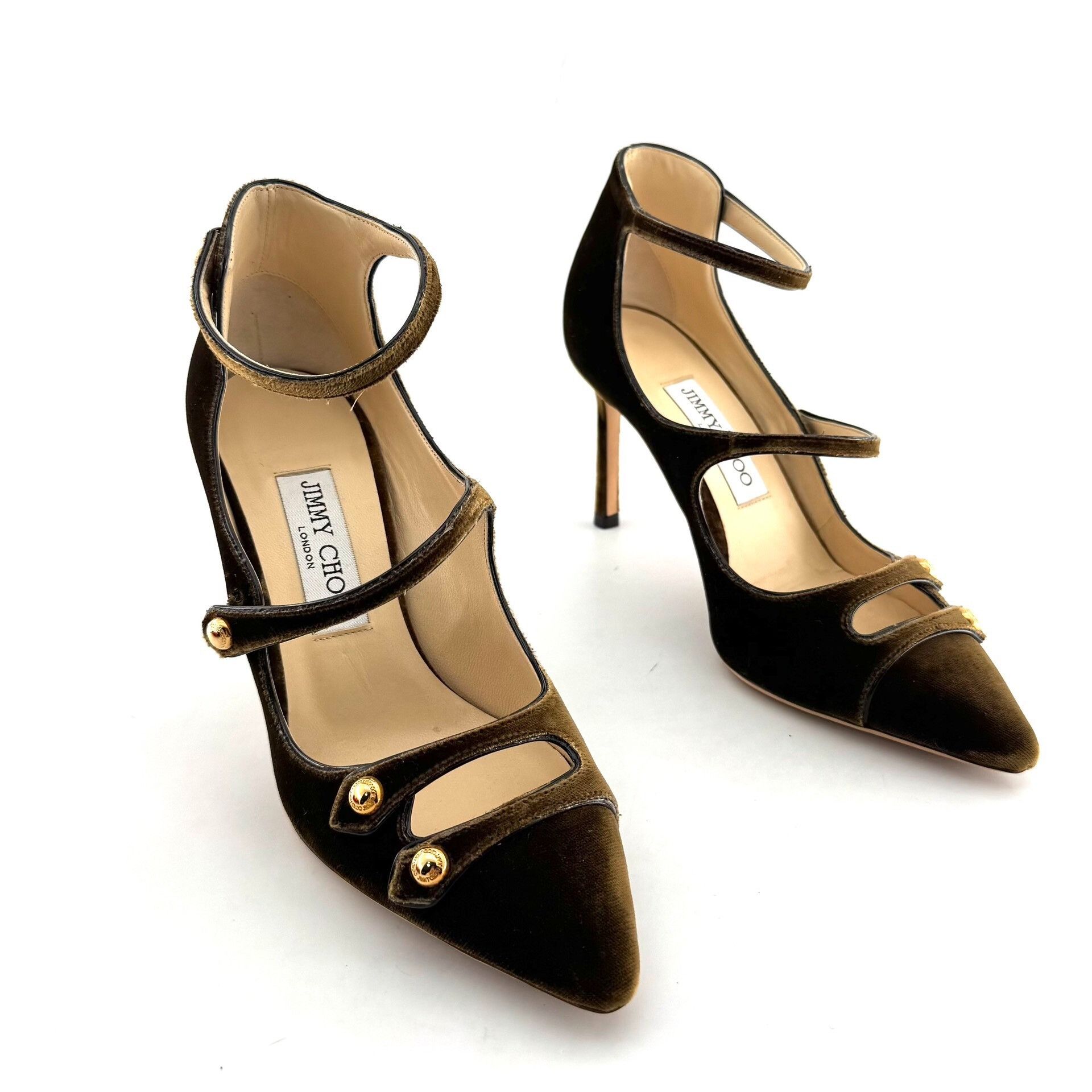 Jimmy Choo Jimmy Choo Suede Stiletto Ankle Strap Heels Size US 6 / IT 36 - 3 Thumbnail