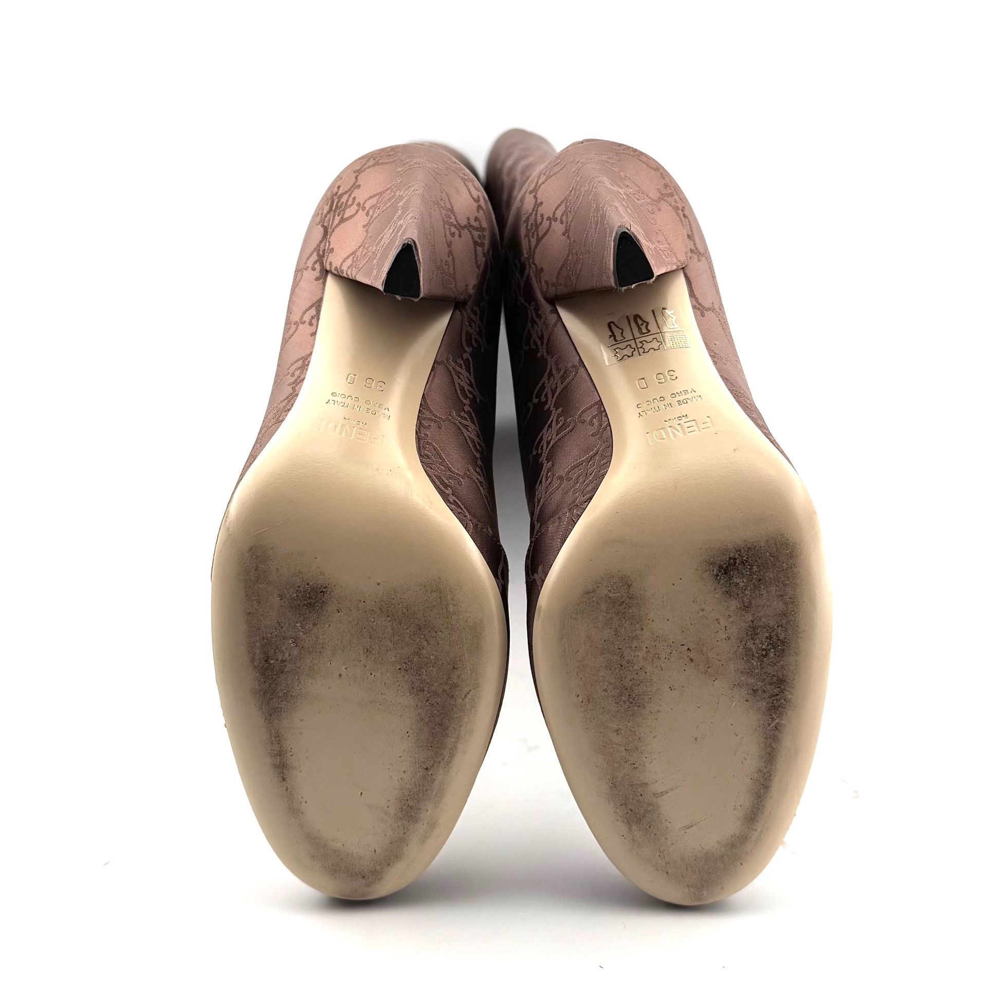 Fendi Fendi Light Brown Printed Long Boots Size US 5 / IT 35 - 5 Thumbnail
