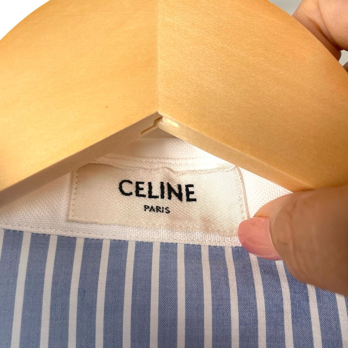 Celine Celine Striped Triomphe Short Shirt Size M / US 6-8 / IT 42-44 - 4 Thumbnail