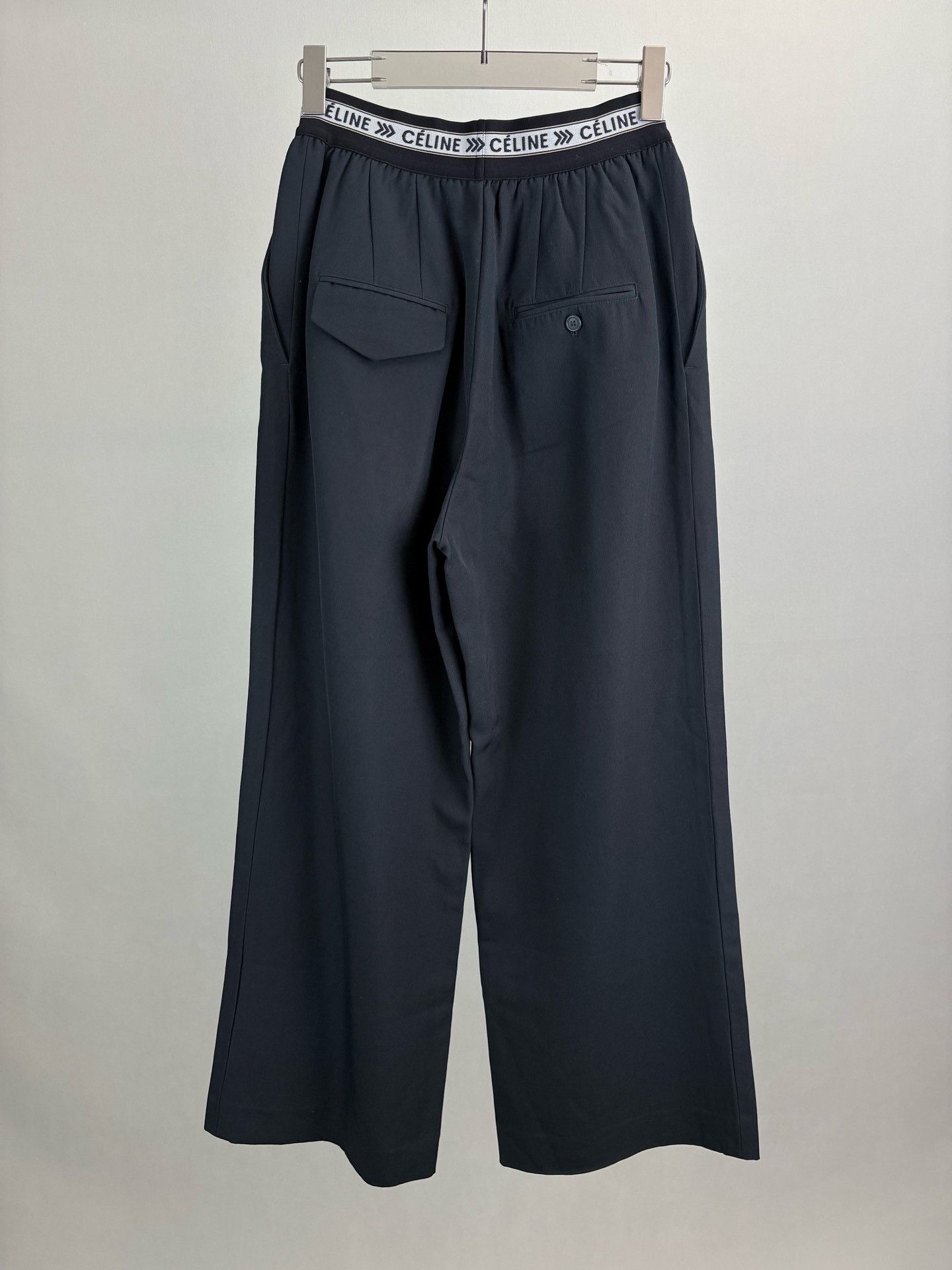 Celine Celine Belt Logo Wool Trousers Size 36" / US 14 / IT 50 - 2 Thumbnail