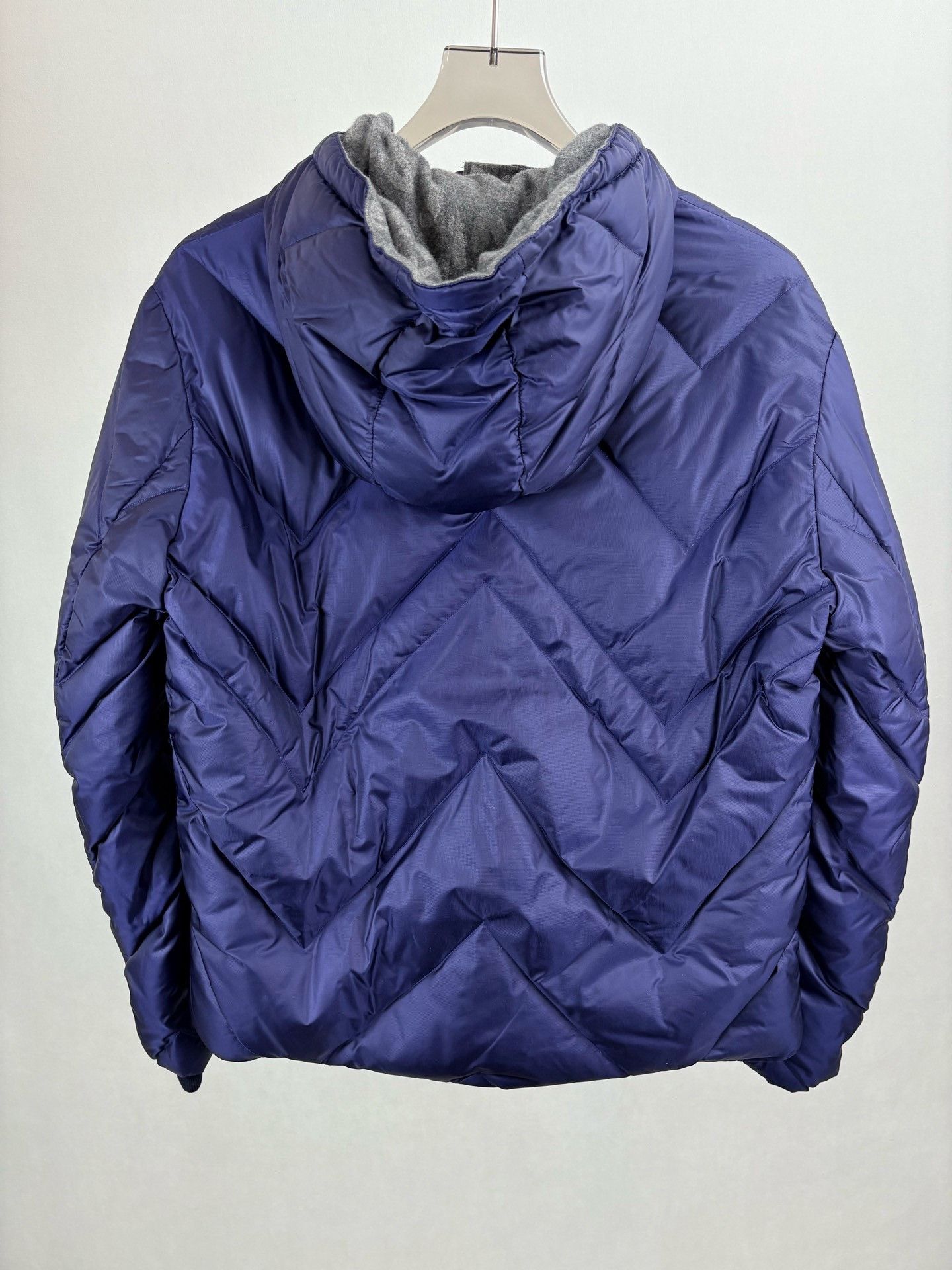 Louis Vuitton Louis Vuitton Dark Blue Hooded Down Jacket Size US M / EU 48-50 / 2 - 2 Thumbnail