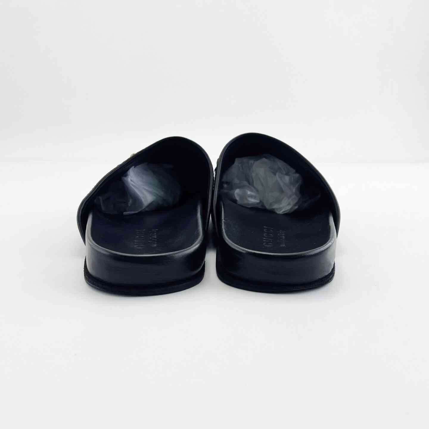 Gucci Gucci Black Leather Horsebit Round Toe Slippers Size US 10 / EU 43 - 4 Thumbnail