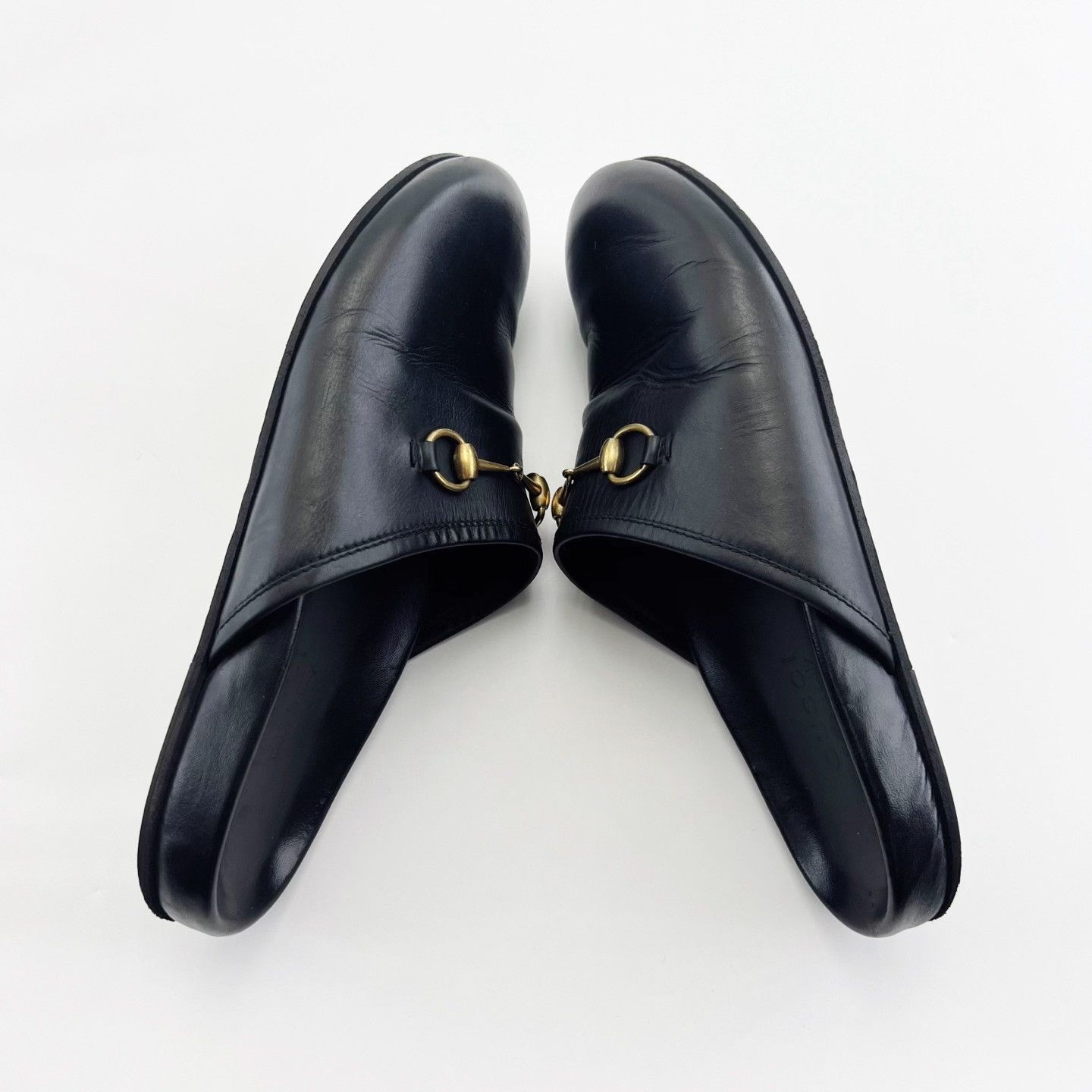 Gucci Gucci Black Leather Horsebit Round Toe Slippers Size US 10 / EU 43 - 3 Thumbnail