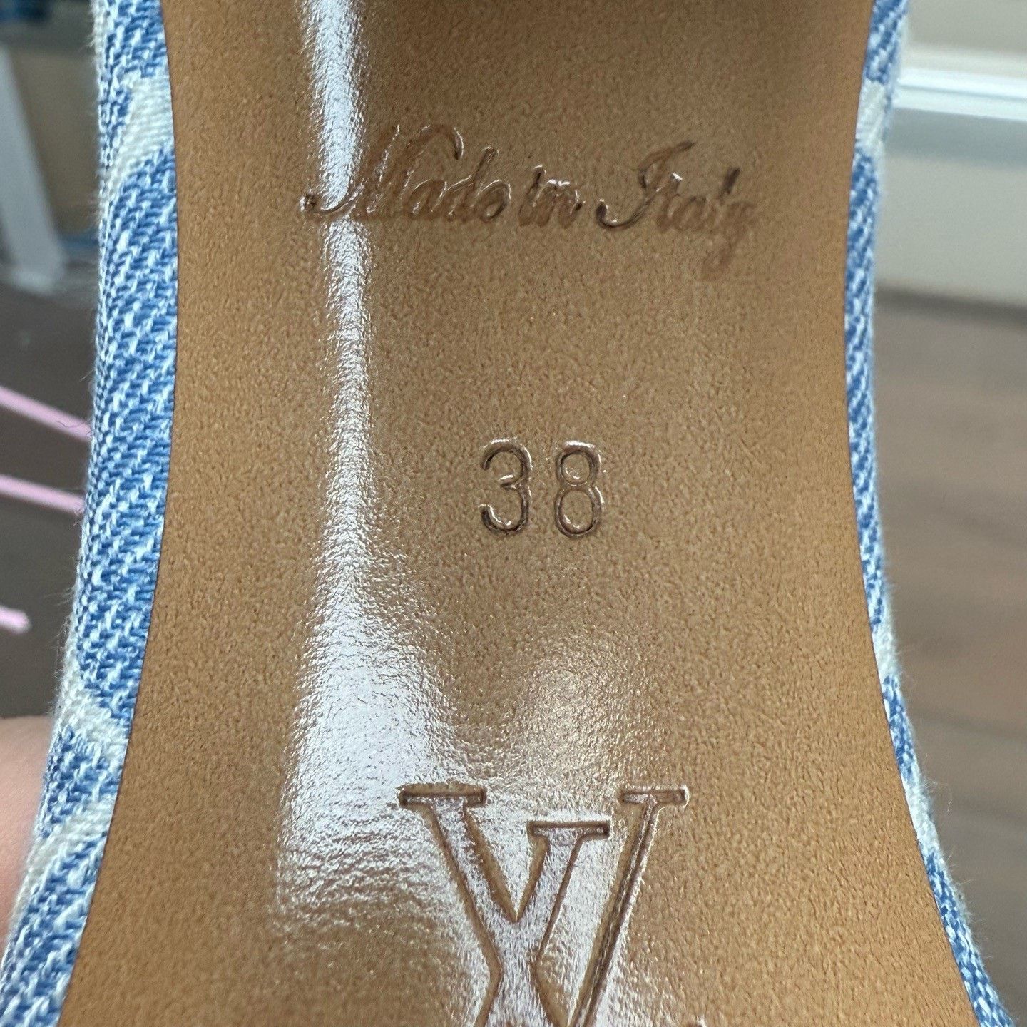 Louis Vuitton Louis Vuitton Blue Denim Monogram Heel Sandals Size US 7 / IT 37 - 8 Thumbnail