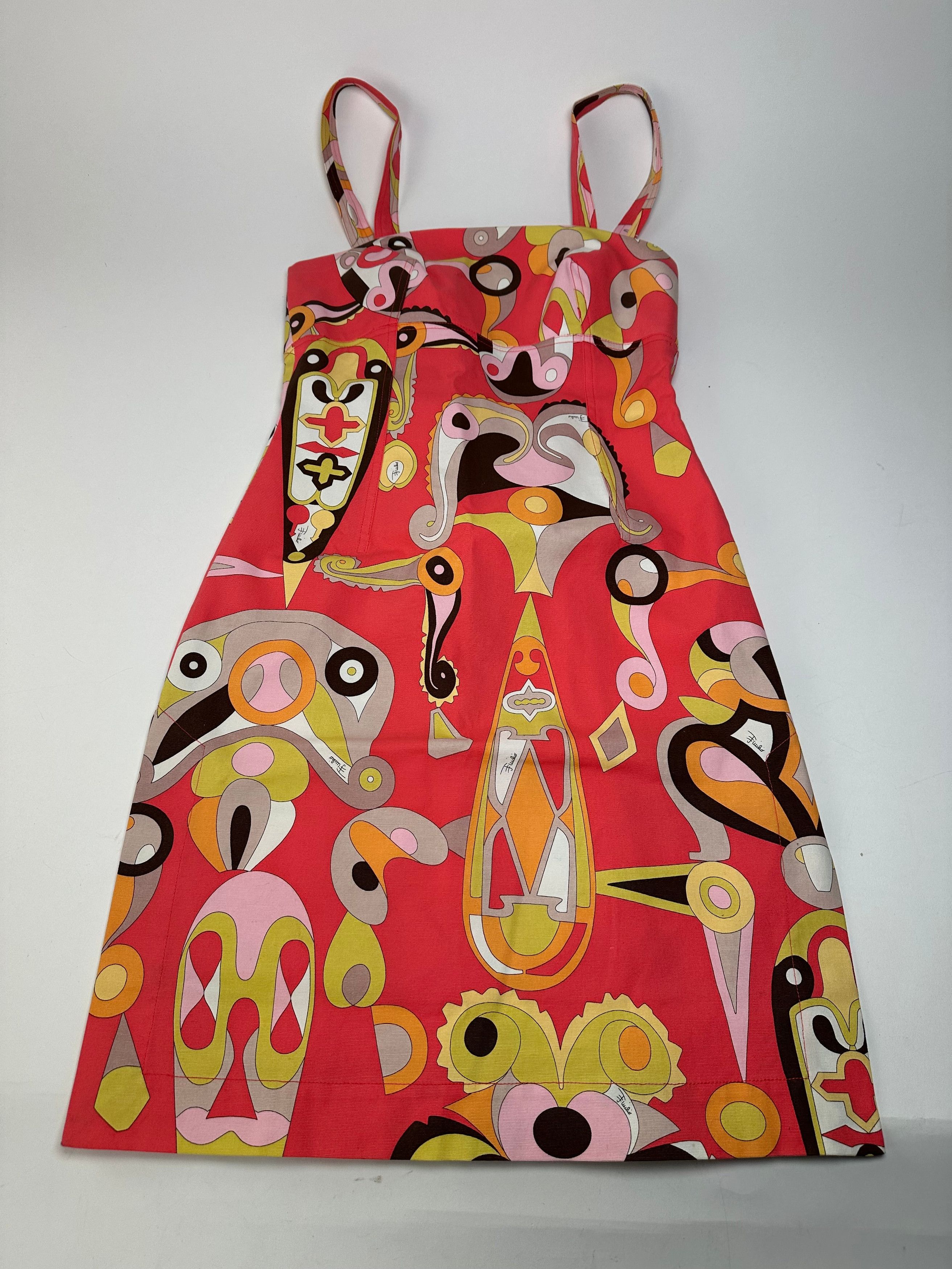Emilio Pucci Vintage Abstract Dress Size M / US 6-8 / IT 42-44 - 4 Thumbnail