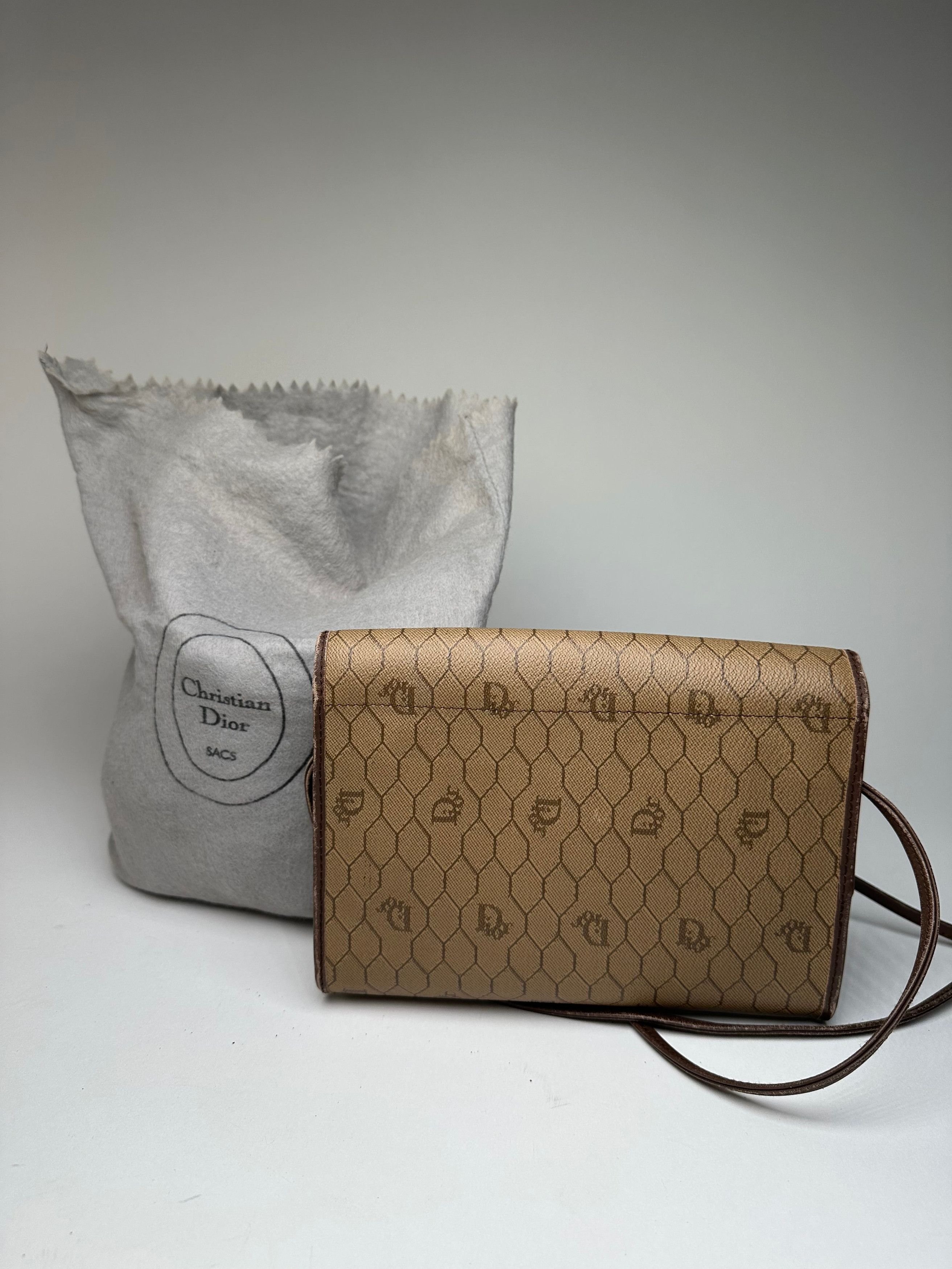 Dior Vintage Leather Shoulder Bag Beige Brown Size ONE SIZE - 8 Thumbnail