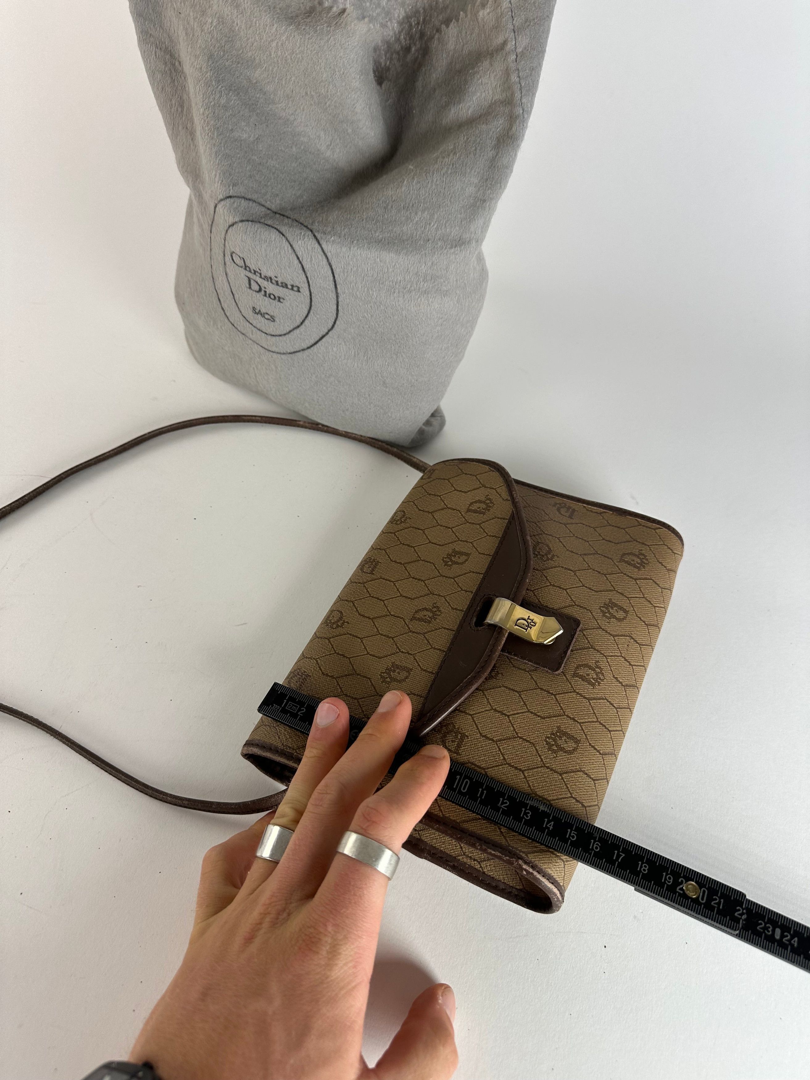 Dior Vintage Leather Shoulder Bag Beige Brown Size ONE SIZE - 12 Thumbnail