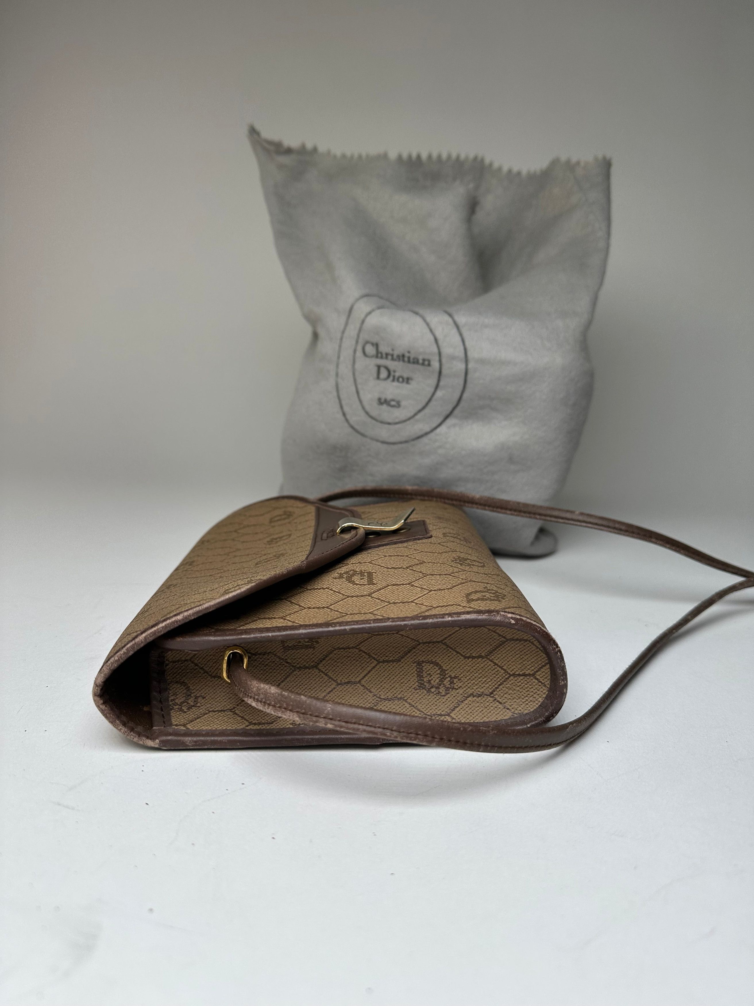 Dior Vintage Leather Shoulder Bag Beige Brown Size ONE SIZE - 9 Thumbnail