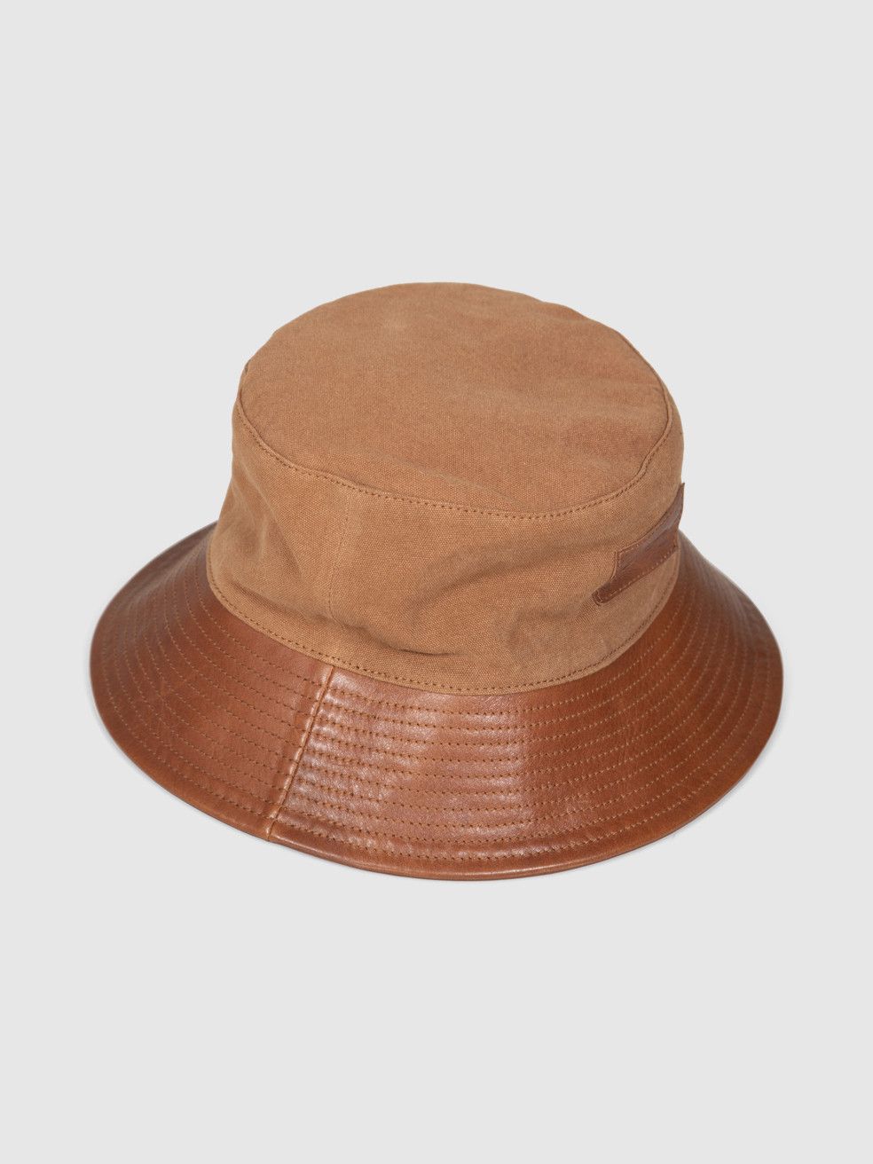 Bode Brown Leather Trim Bucket Hat Size ONE SIZE - 2 Thumbnail