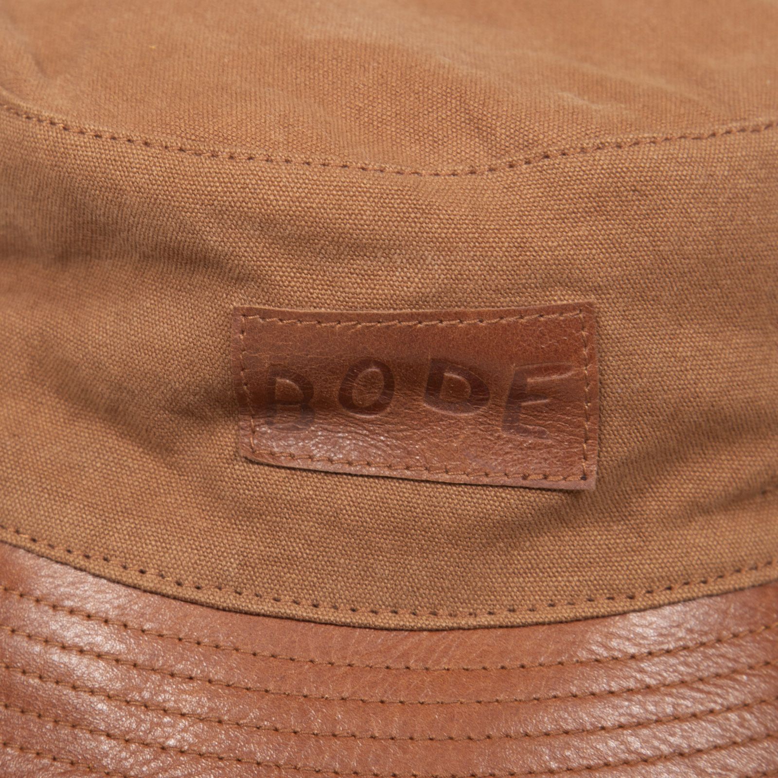Bode Brown Leather Trim Bucket Hat Size ONE SIZE - 4 Thumbnail