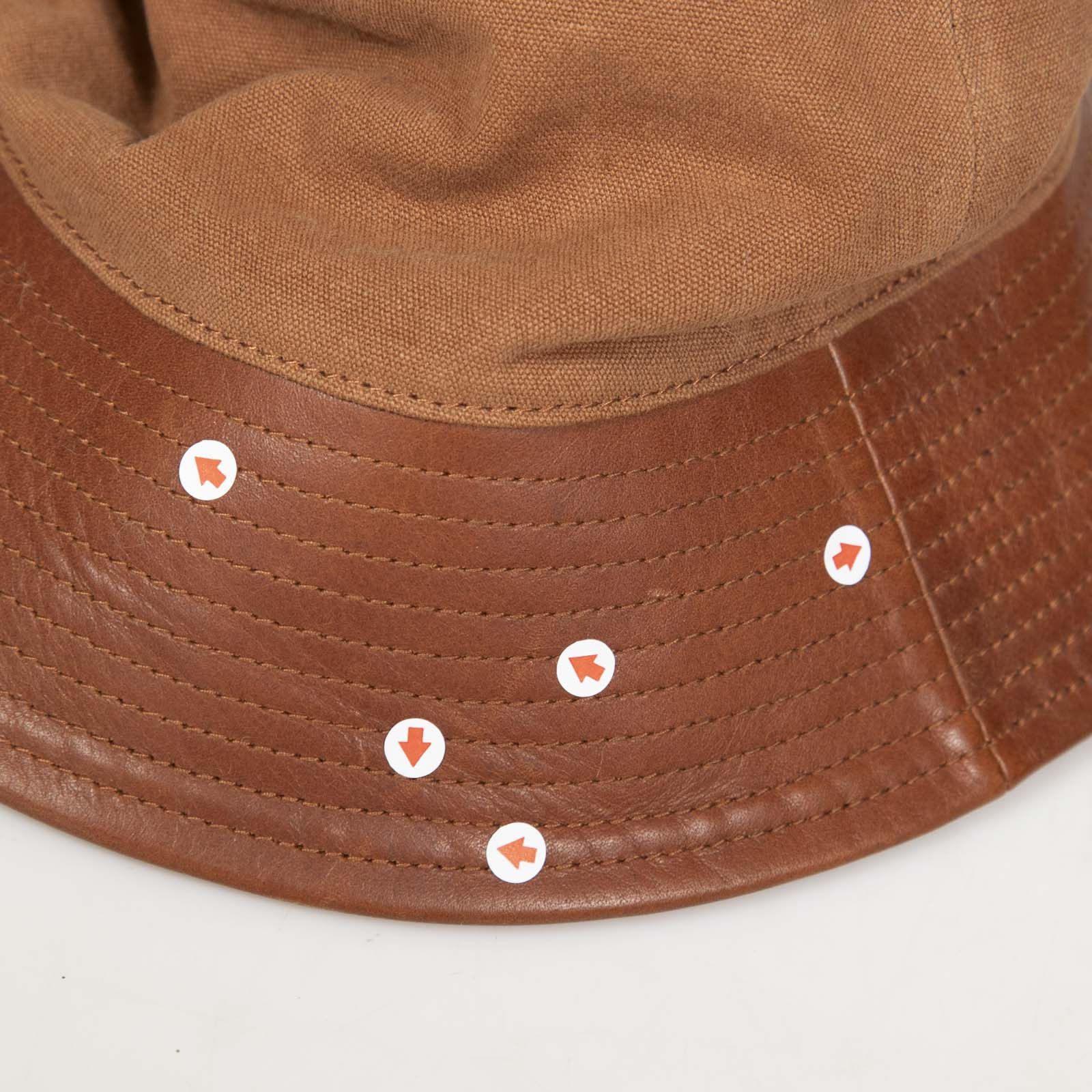 Bode Brown Leather Trim Bucket Hat Size ONE SIZE - 7 Thumbnail