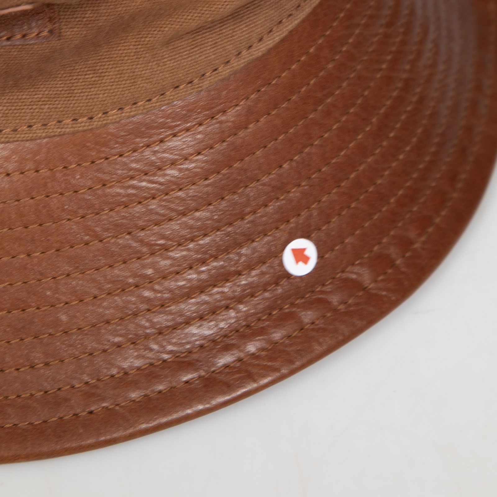 Bode Brown Leather Trim Bucket Hat Size ONE SIZE - 8 Thumbnail