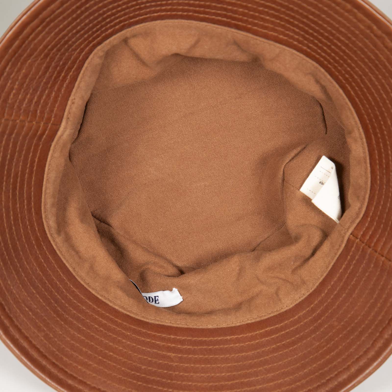 Bode Brown Leather Trim Bucket Hat Size ONE SIZE - 5 Thumbnail