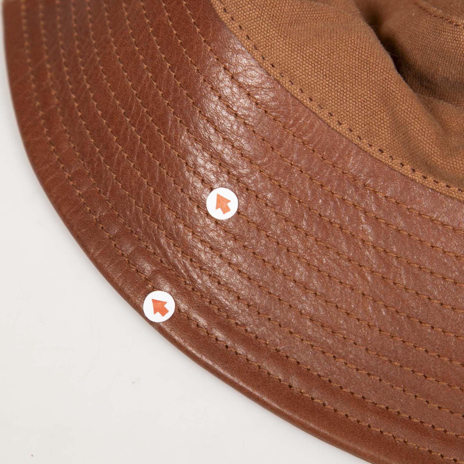 Bode Brown Leather Trim Bucket Hat Size ONE SIZE - 9 Thumbnail