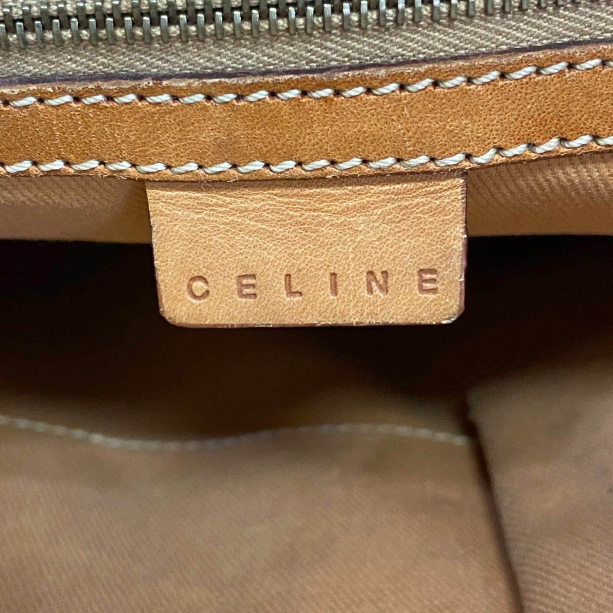 Celine CELINE Macadam Shoulder Tote Bag, Beige Size ONE SIZE - 11 Thumbnail