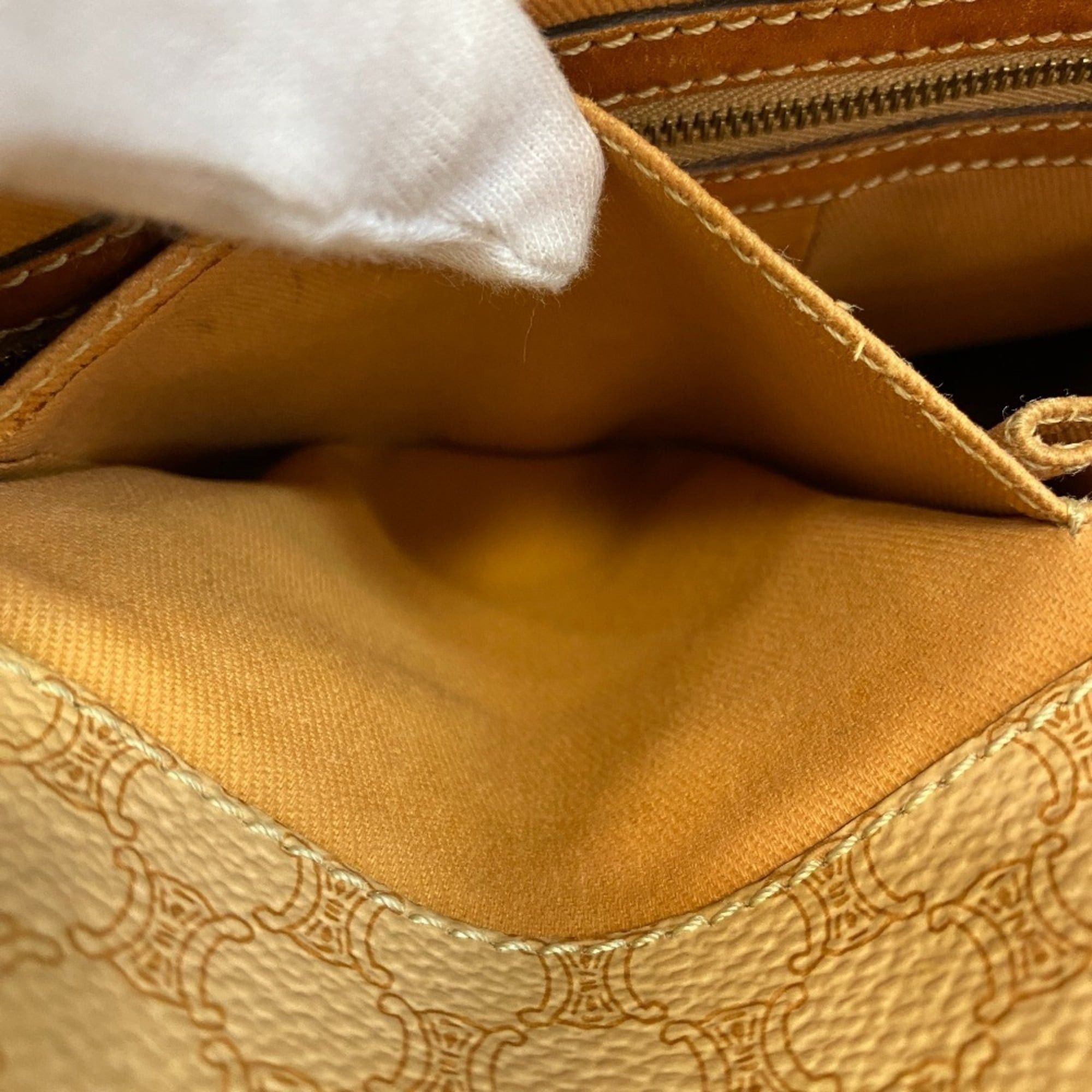 Celine CELINE Macadam Shoulder Tote Bag, Beige Size ONE SIZE - 10 Thumbnail