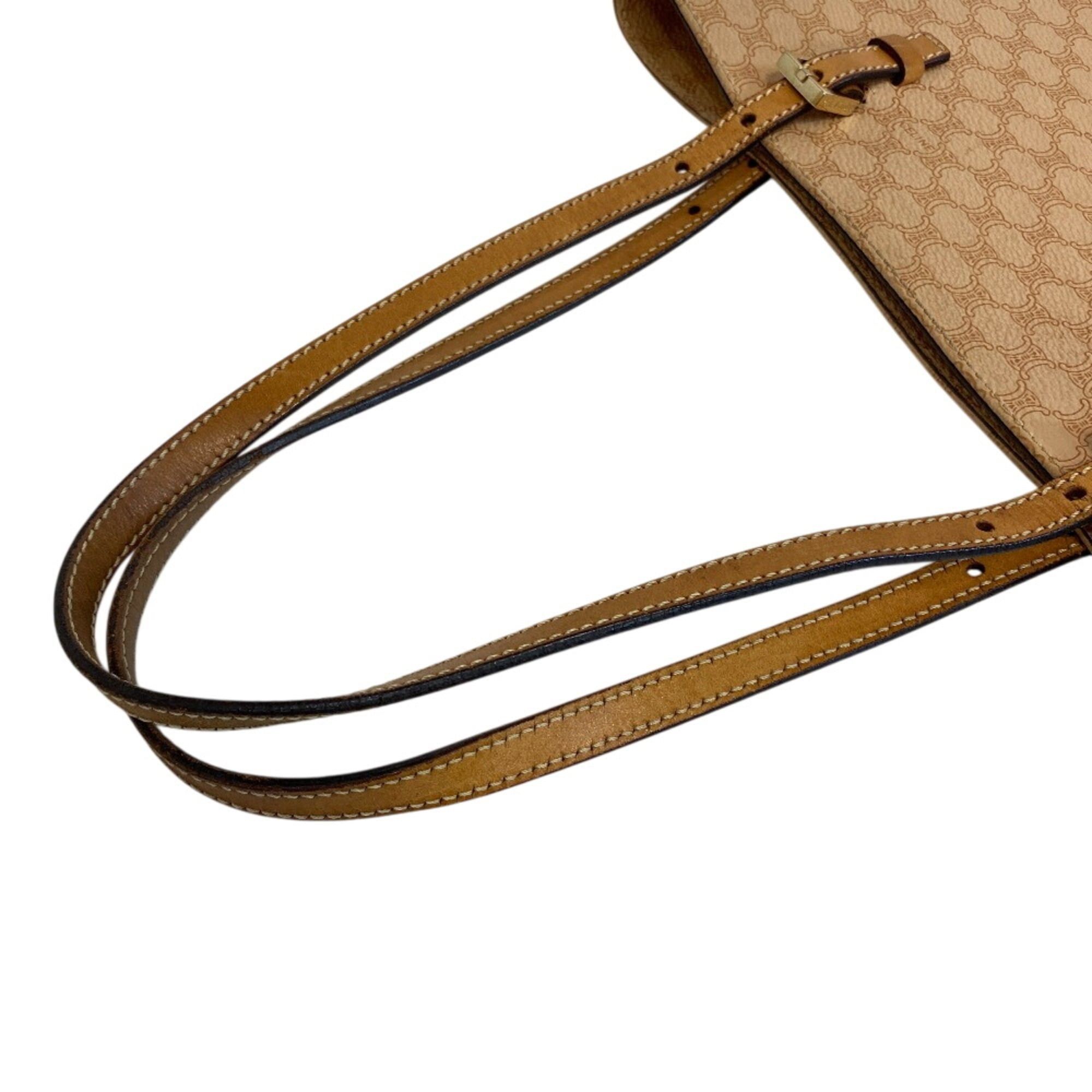 Celine CELINE Macadam Shoulder Tote Bag, Beige Size ONE SIZE - 7 Thumbnail