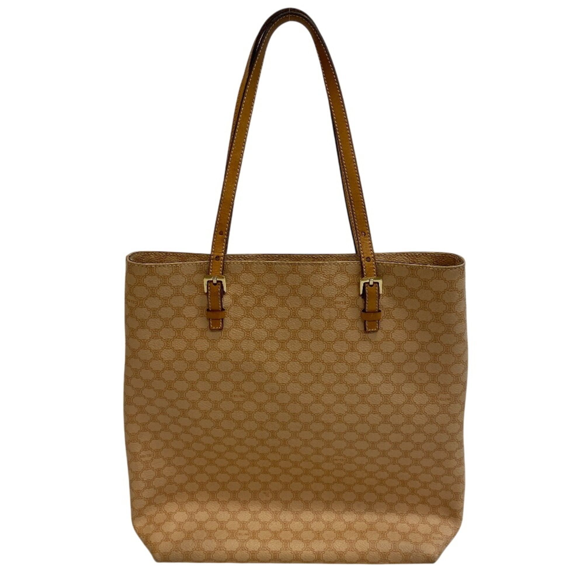 Celine CELINE Macadam Shoulder Tote Bag, Beige Size ONE SIZE - 2 Thumbnail