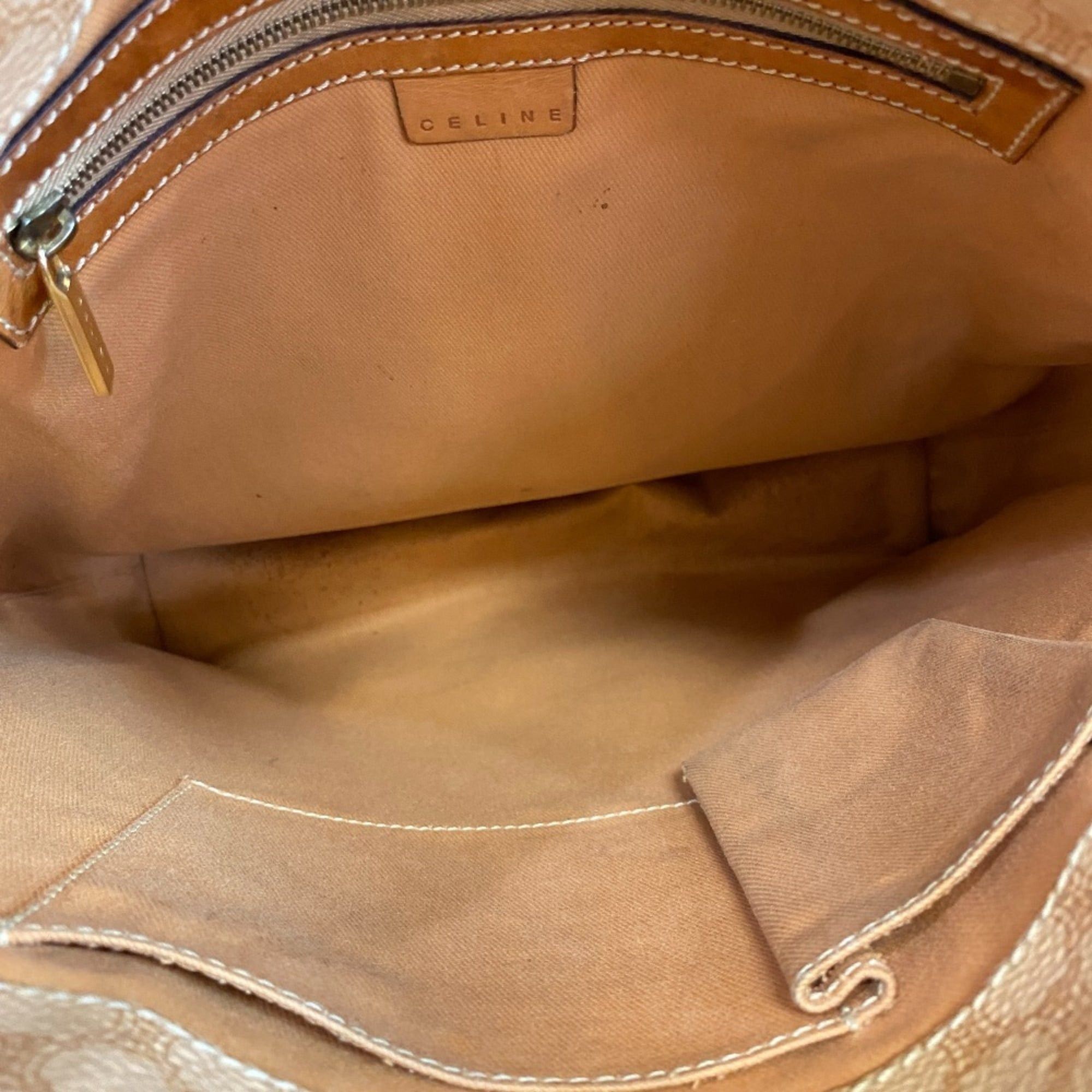 Celine CELINE Macadam Shoulder Tote Bag, Beige Size ONE SIZE - 8 Thumbnail