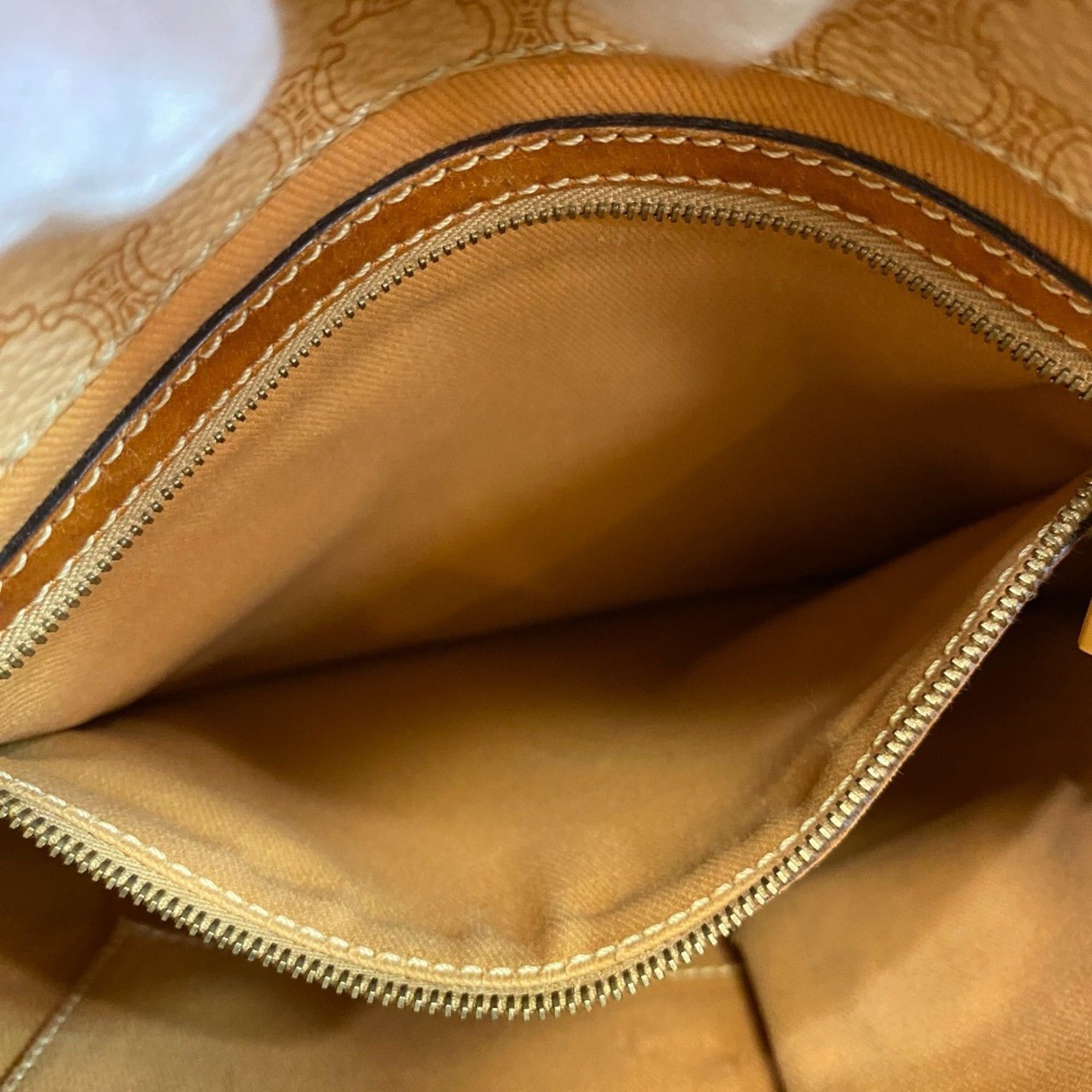 Celine CELINE Macadam Shoulder Tote Bag, Beige Size ONE SIZE - 9 Thumbnail