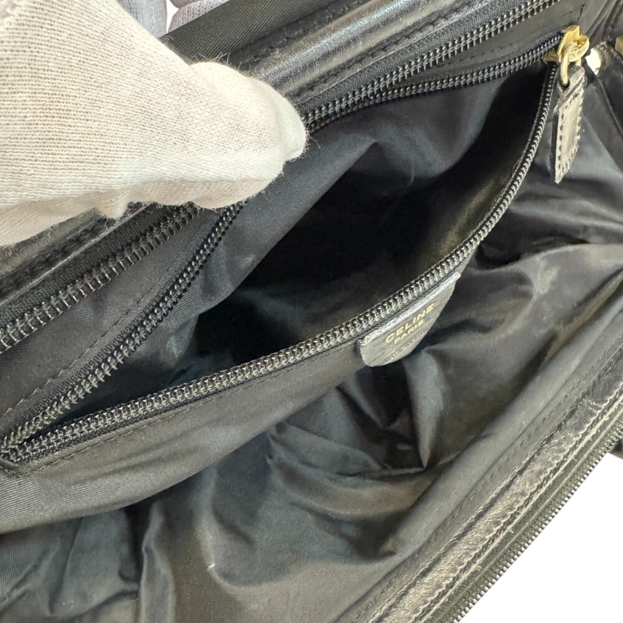 Celine CELINE Circle Logo Handbag, Black Size ONE SIZE - 8 Thumbnail