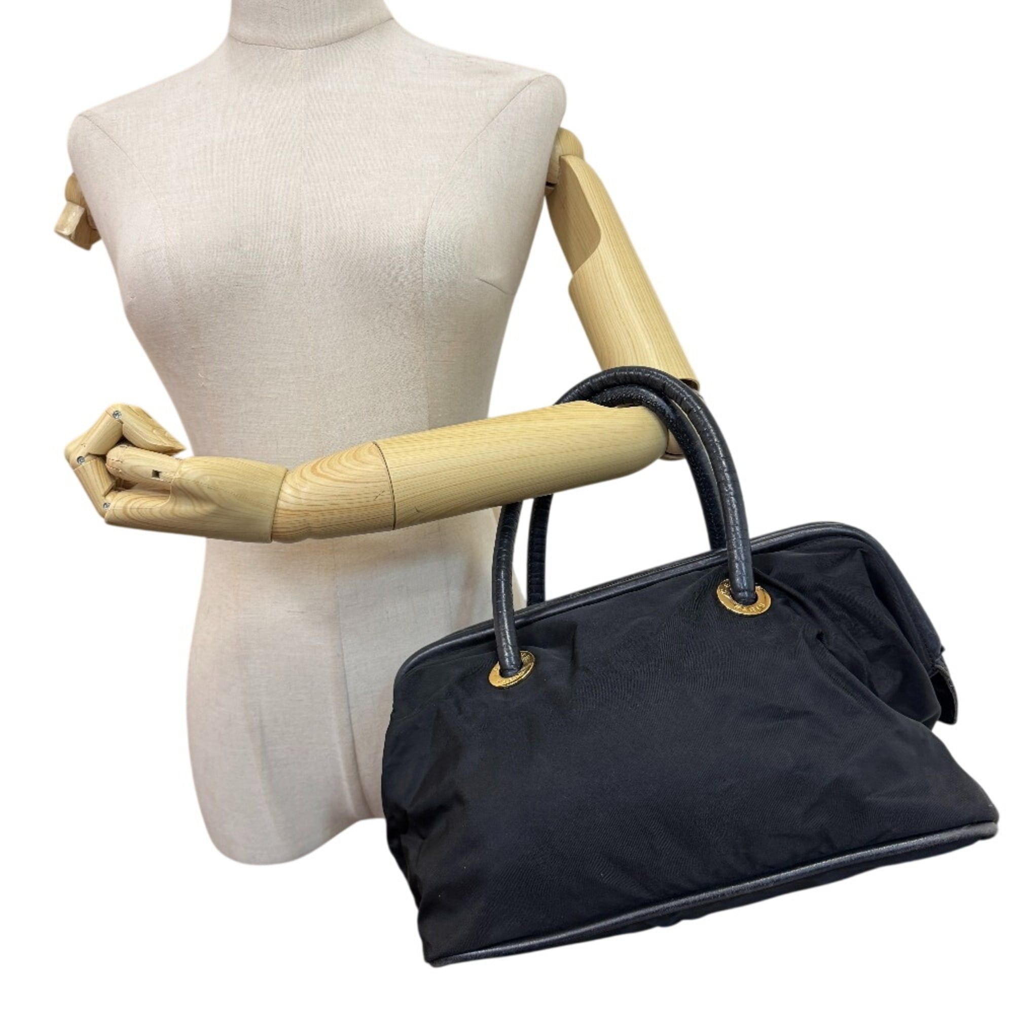 Celine CELINE Circle Logo Handbag, Black Size ONE SIZE - 12 Thumbnail
