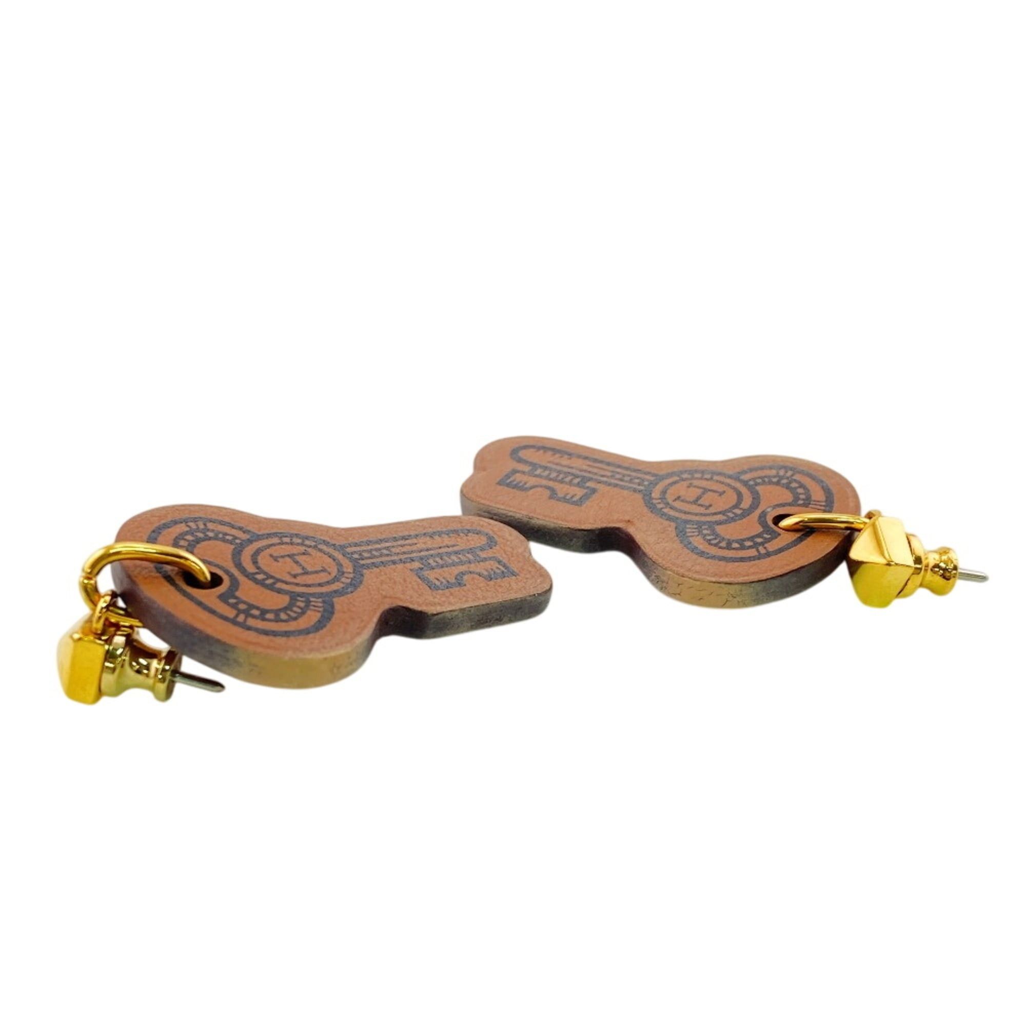 Hermes HERMES H Curiosité Earrings, Brown Jewelry Size ONE SIZE - 7 Thumbnail
