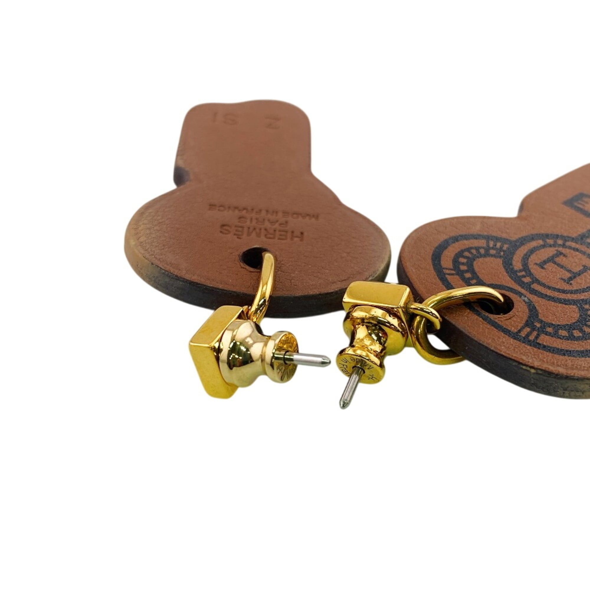 Hermes HERMES H Curiosité Earrings, Brown Jewelry Size ONE SIZE - 5 Thumbnail