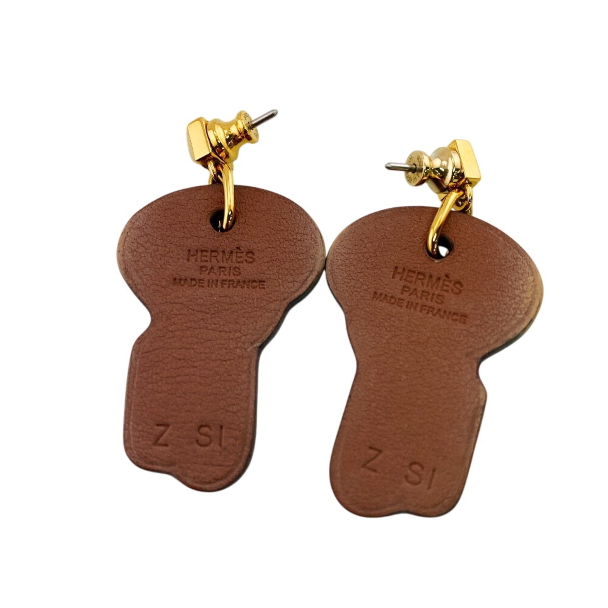 Hermes HERMES H Curiosité Earrings, Brown Jewelry Size ONE SIZE - 3 Thumbnail