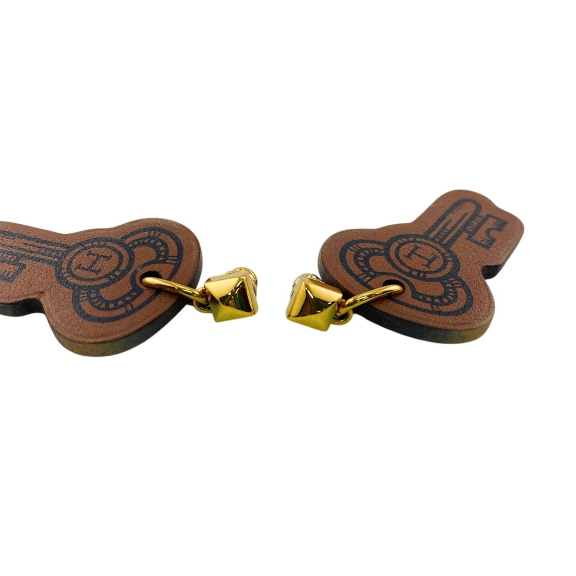 Hermes HERMES H Curiosité Earrings, Brown Jewelry Size ONE SIZE - 4 Thumbnail