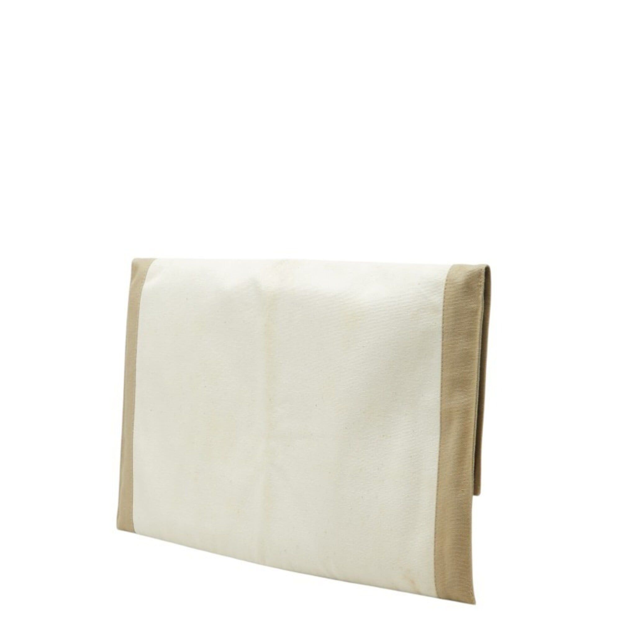 Hermes Hermes Tapidocell Clutch Bag, Ivory/Beige Canvas, Women's HERMES Size ONE SIZE - 2 Thumbnail