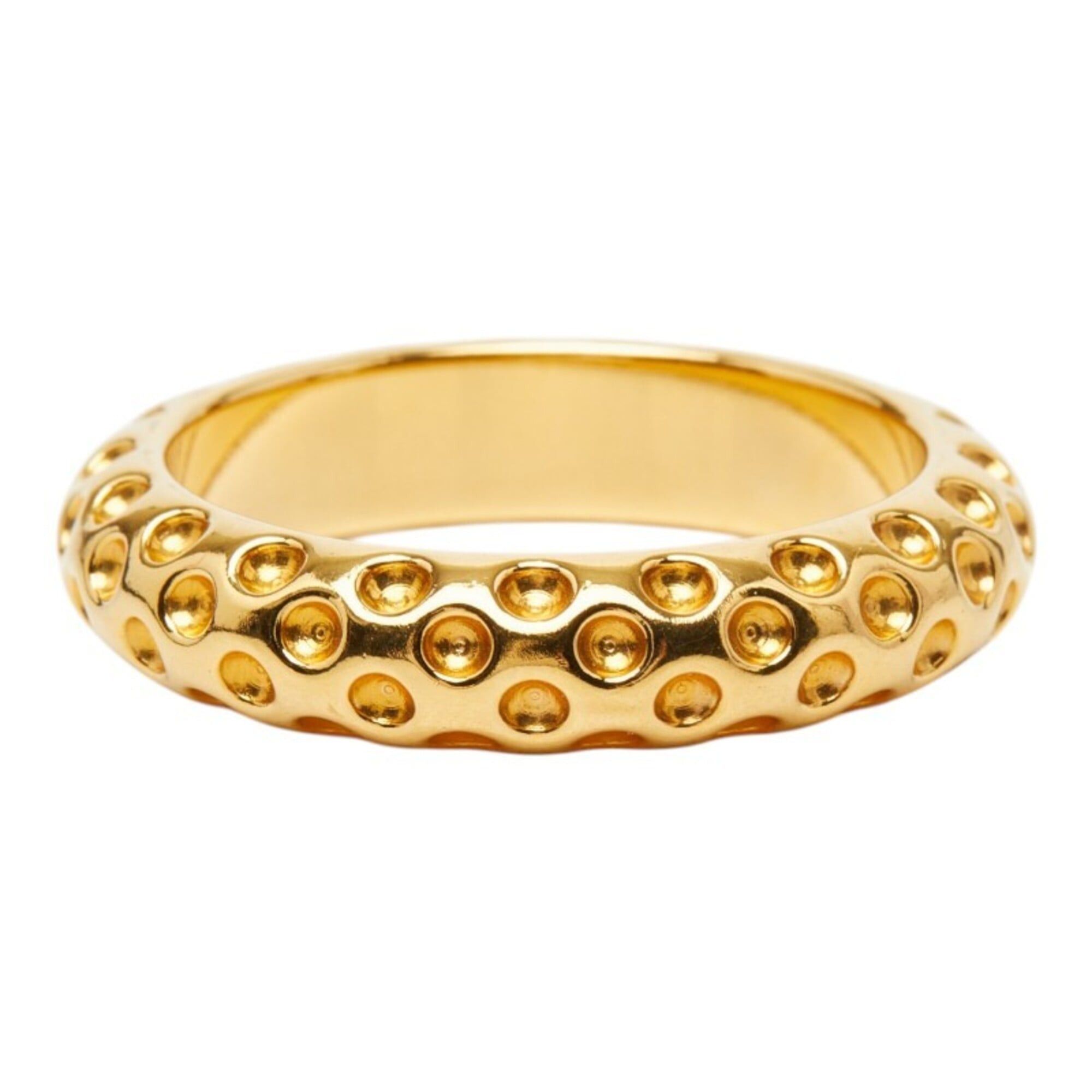 Hermes Hermes polka dot motif scarf muffler ring, gold plated, women's. Size ONE SIZE - 3 Thumbnail