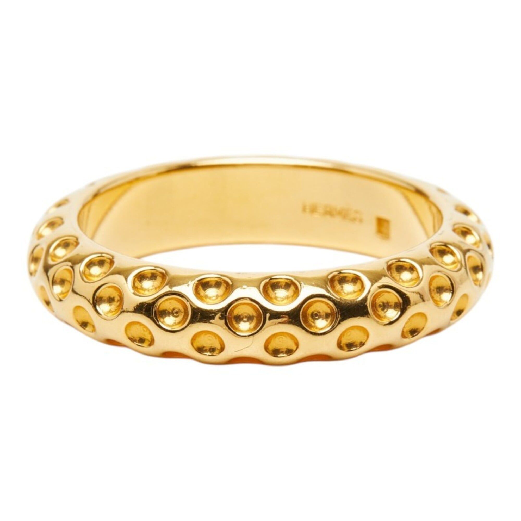 Hermes Hermes polka dot motif scarf muffler ring, gold plated, women's. Size ONE SIZE - 5 Thumbnail