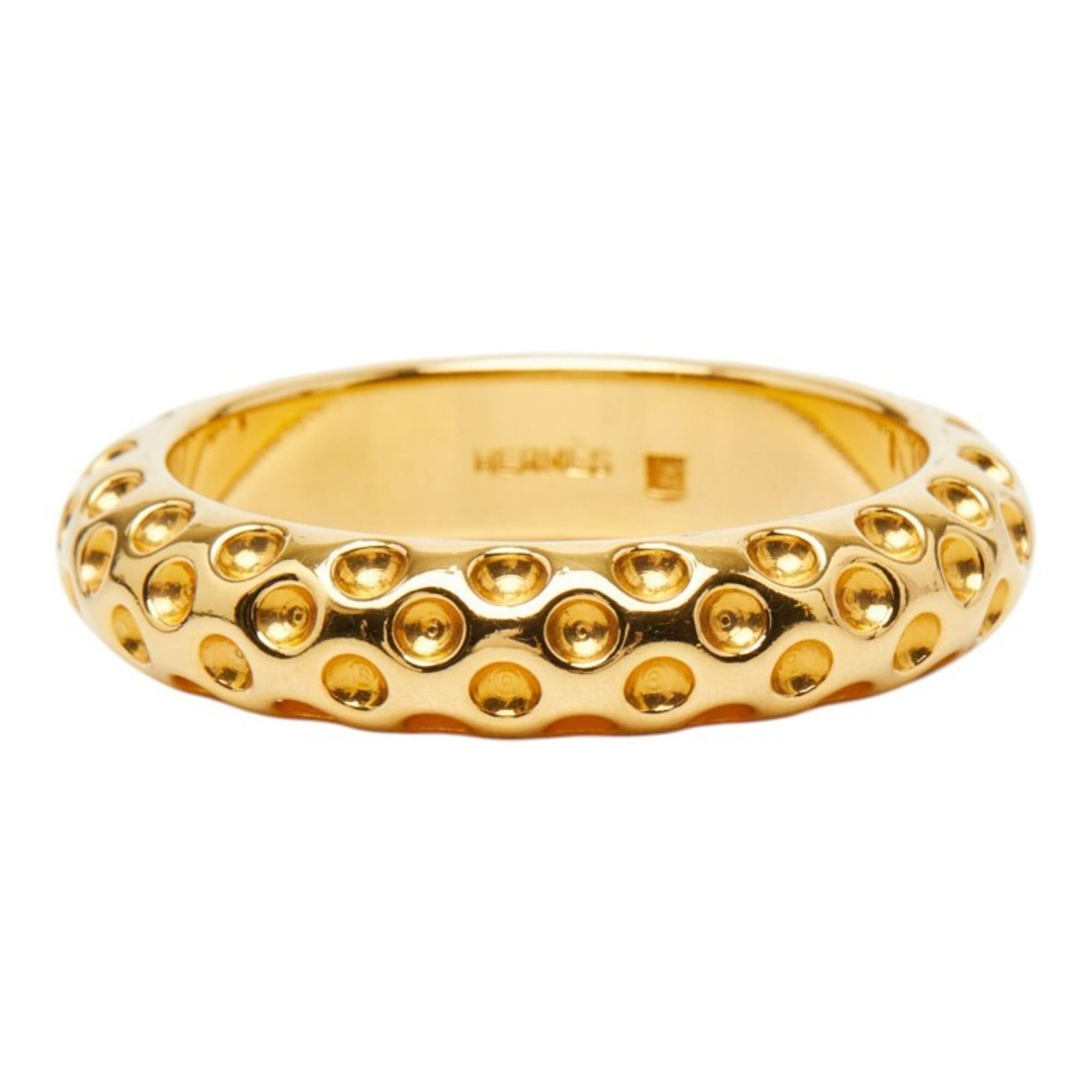 Hermes Hermes polka dot motif scarf muffler ring, gold plated, women's. Size ONE SIZE - 4 Thumbnail