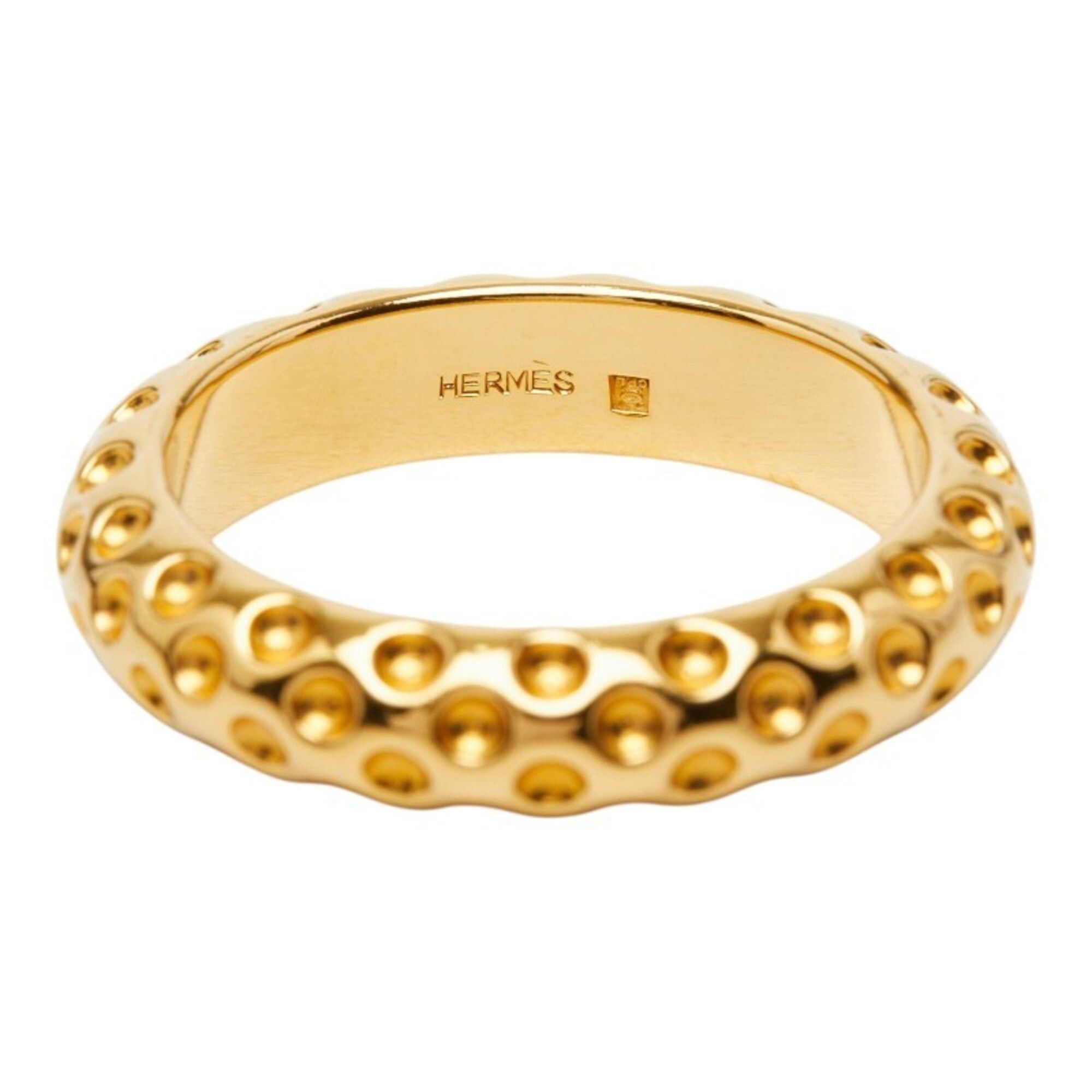 Hermes Hermes polka dot motif scarf muffler ring, gold plated, women's. Size ONE SIZE - 6 Thumbnail