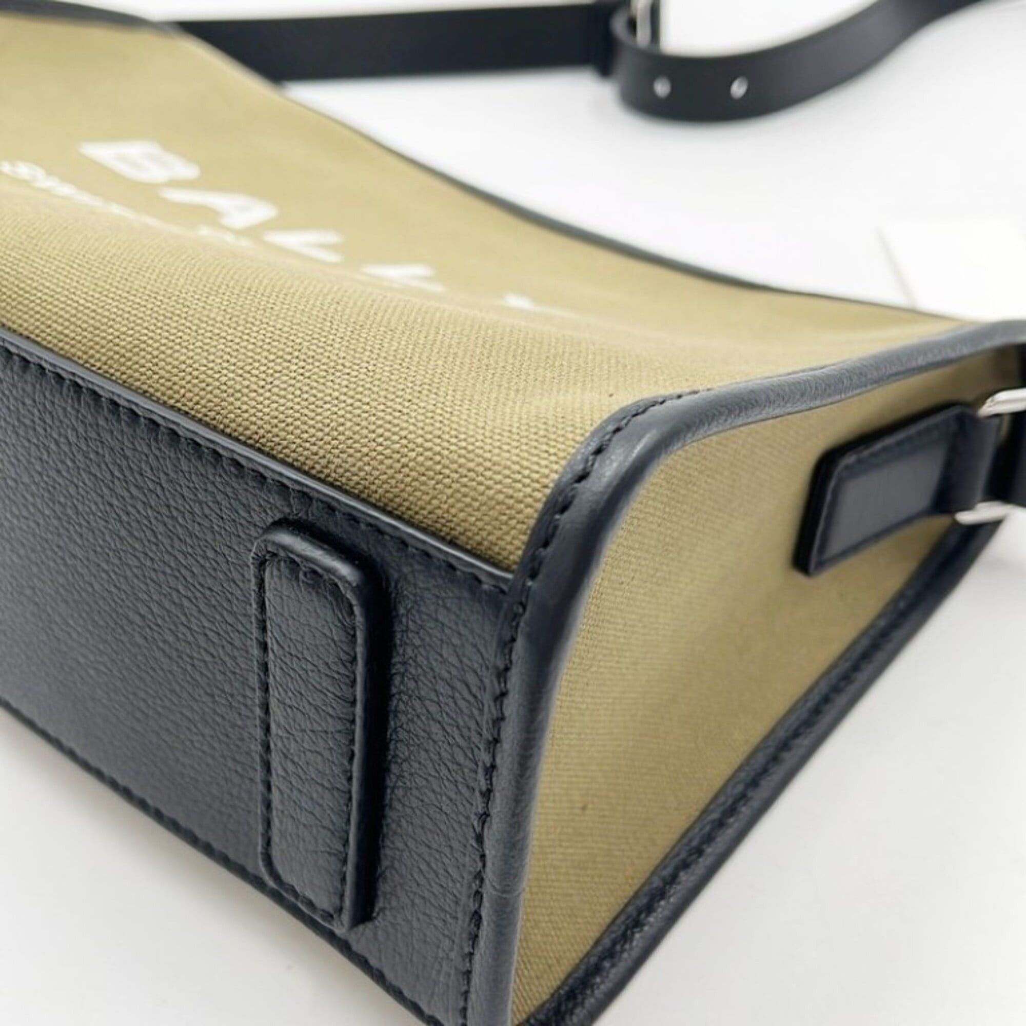 Bally BALLY ARKLE LOGO CROSS Shoulder Bag, Khaki/Black Canvas, Men's/Women's Crossbody Bag Size ONE SIZE - 5 Thumbnail