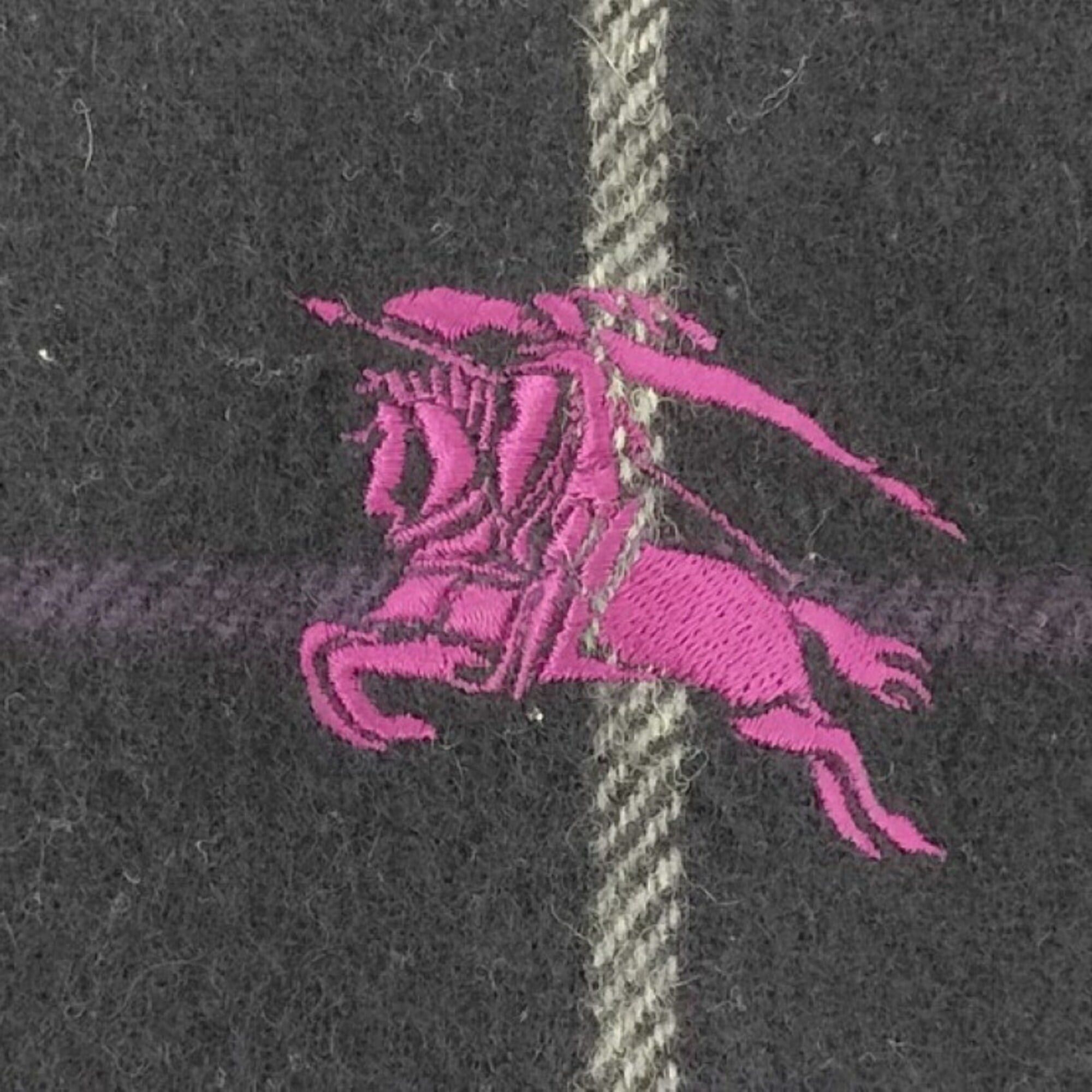 Burberry Burberry Scarf/Stole, Purple Wool, Men's/Women's, Checkered Pattern Size ONE SIZE - 10 Thumbnail