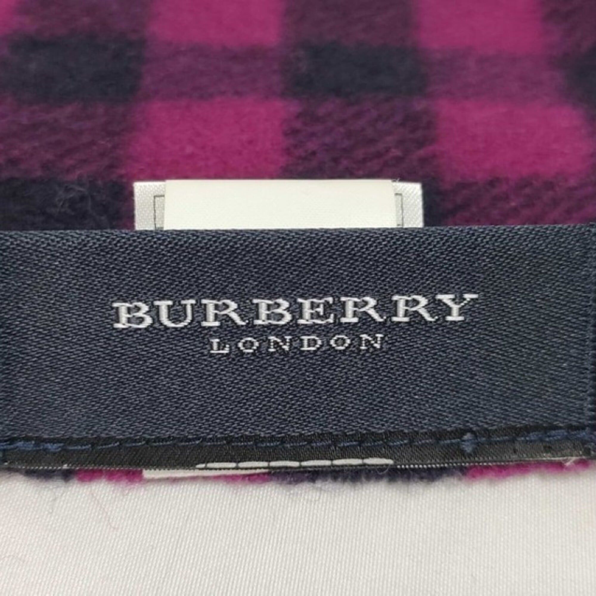 Burberry Burberry Scarf/Stole, Purple Wool, Men's/Women's, Checkered Pattern Size ONE SIZE - 4 Thumbnail