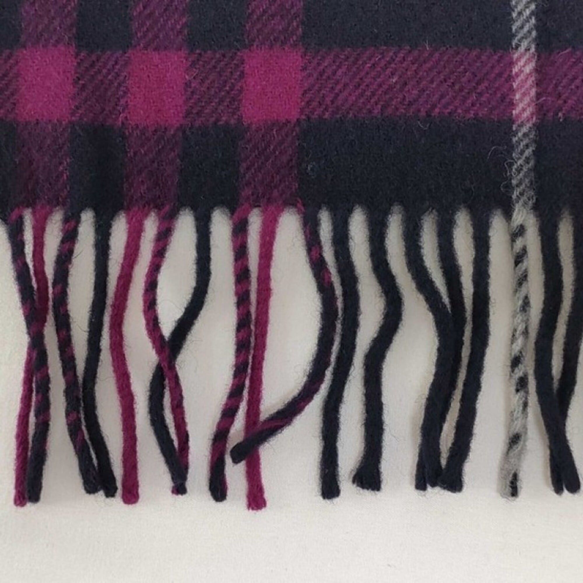 Burberry Burberry Scarf/Stole, Purple Wool, Men's/Women's, Checkered Pattern Size ONE SIZE - 9 Thumbnail