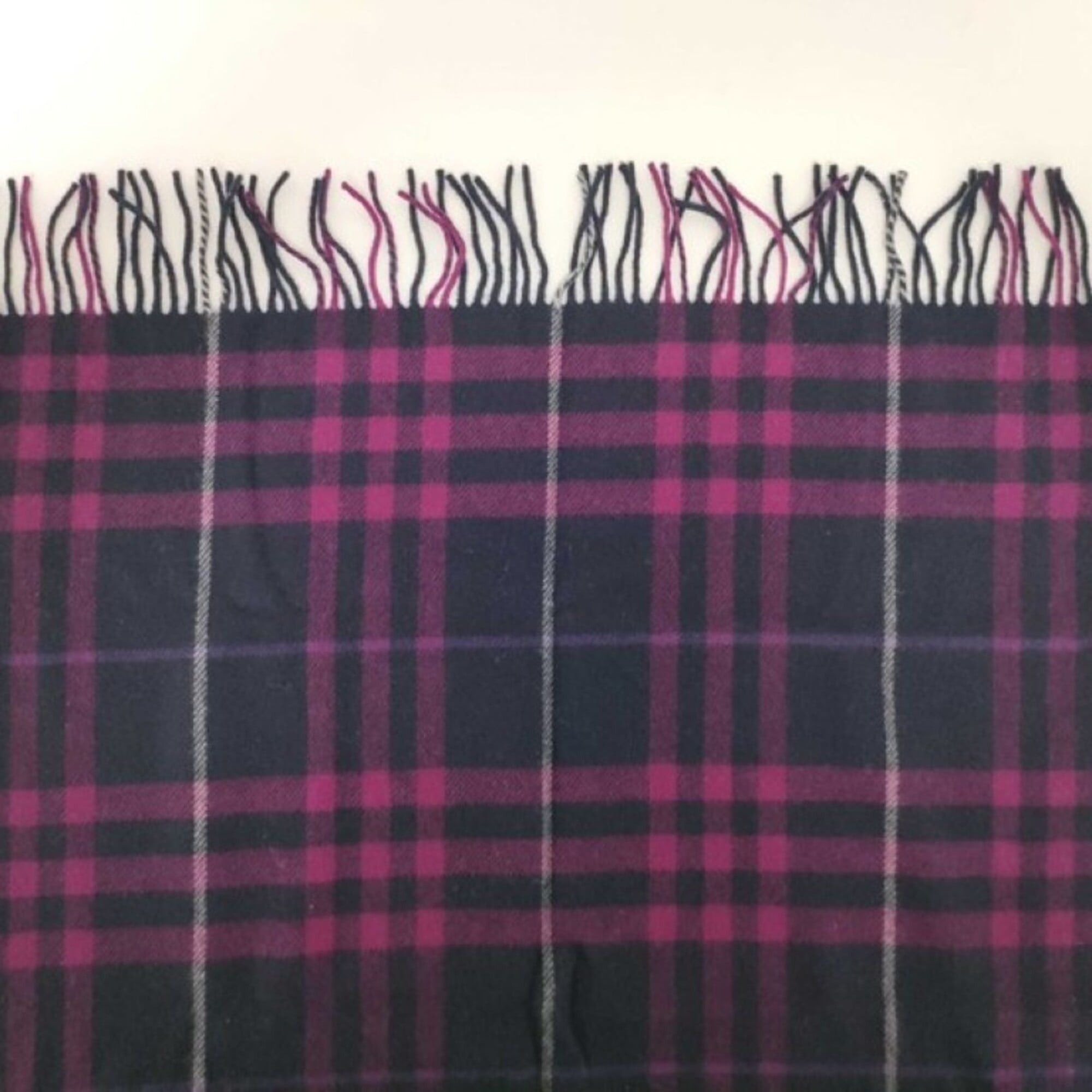 Burberry Burberry Scarf/Stole, Purple Wool, Men's/Women's, Checkered Pattern Size ONE SIZE - 8 Thumbnail