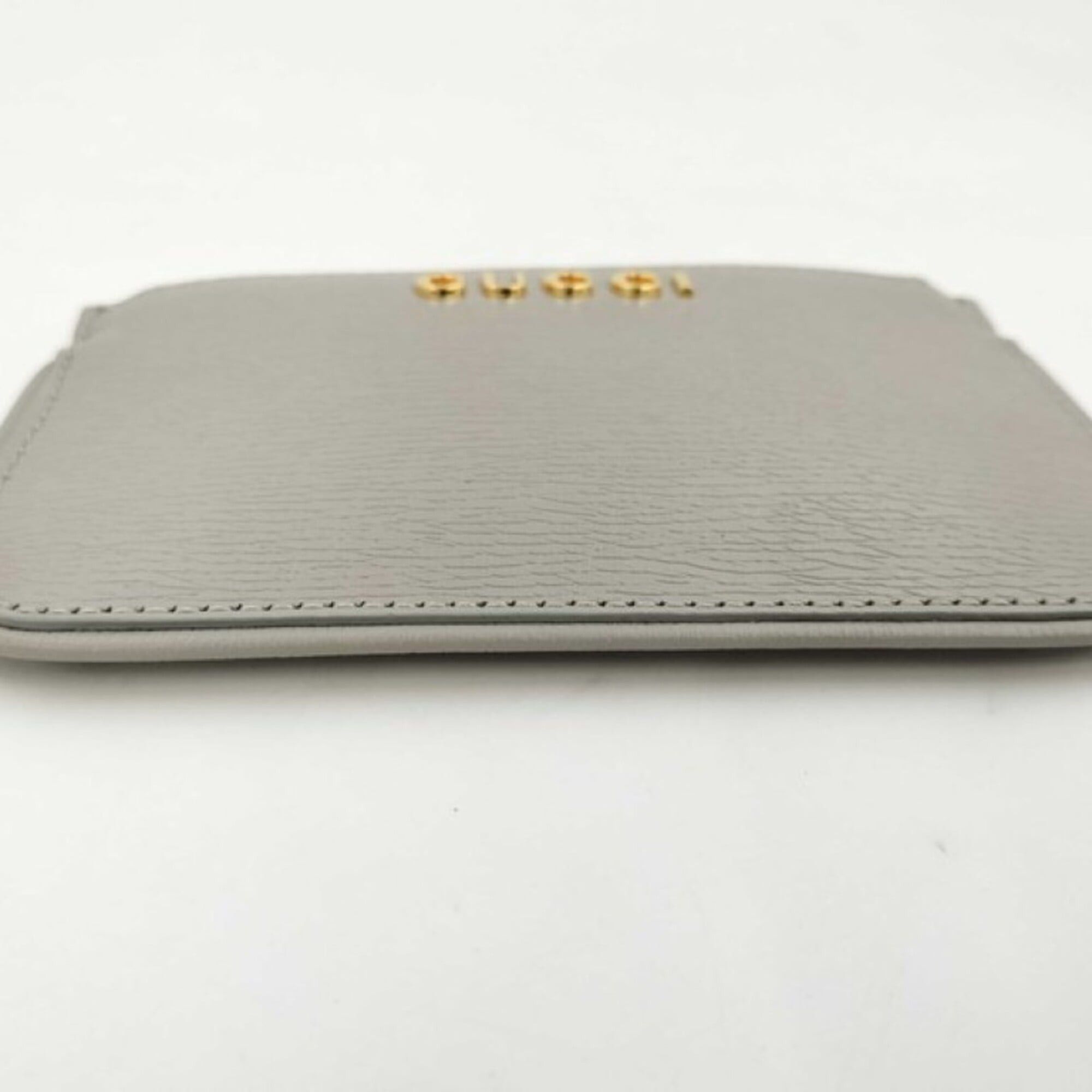 Gucci GUCCI Script Wallet/Coin Case 790102 Gray Leather Men's/Women's Size ONE SIZE - 3 Thumbnail