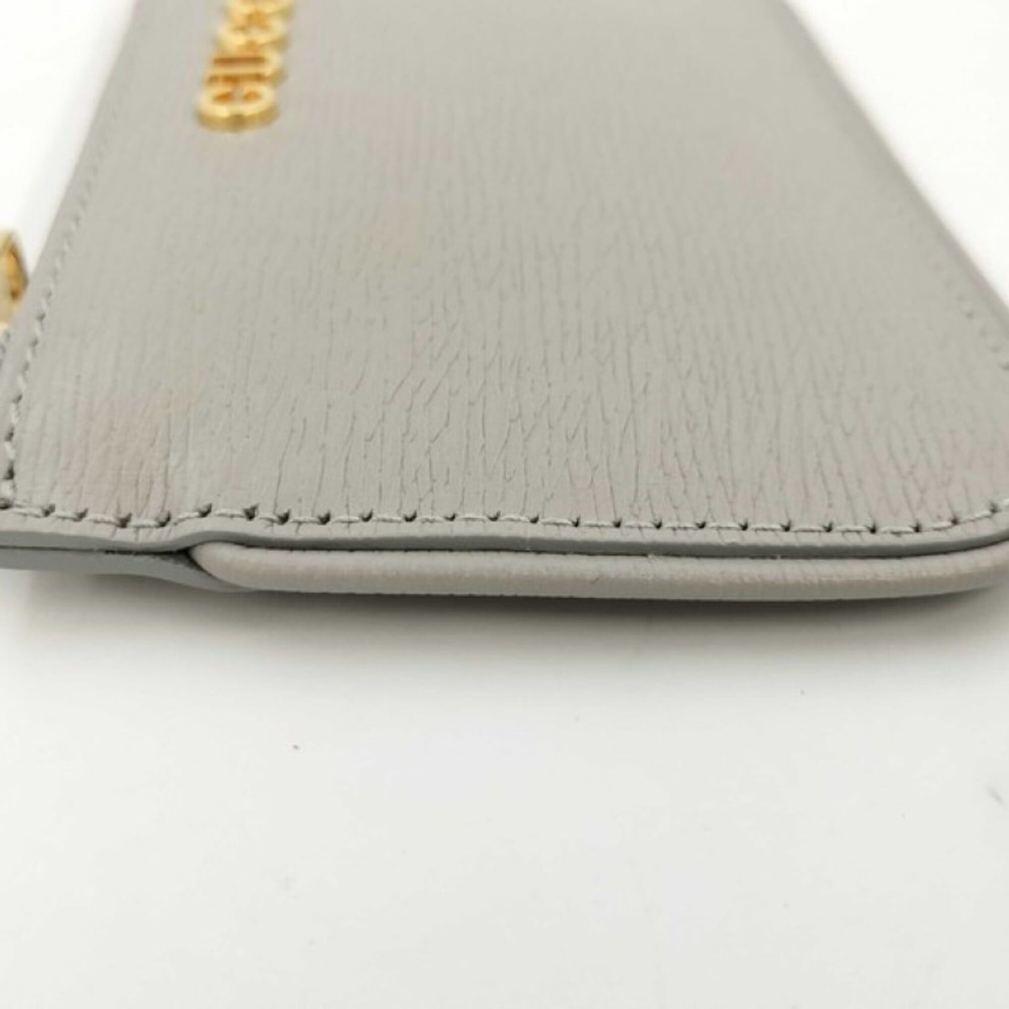 Gucci GUCCI Script Wallet/Coin Case 790102 Gray Leather Men's/Women's Size ONE SIZE - 5 Thumbnail