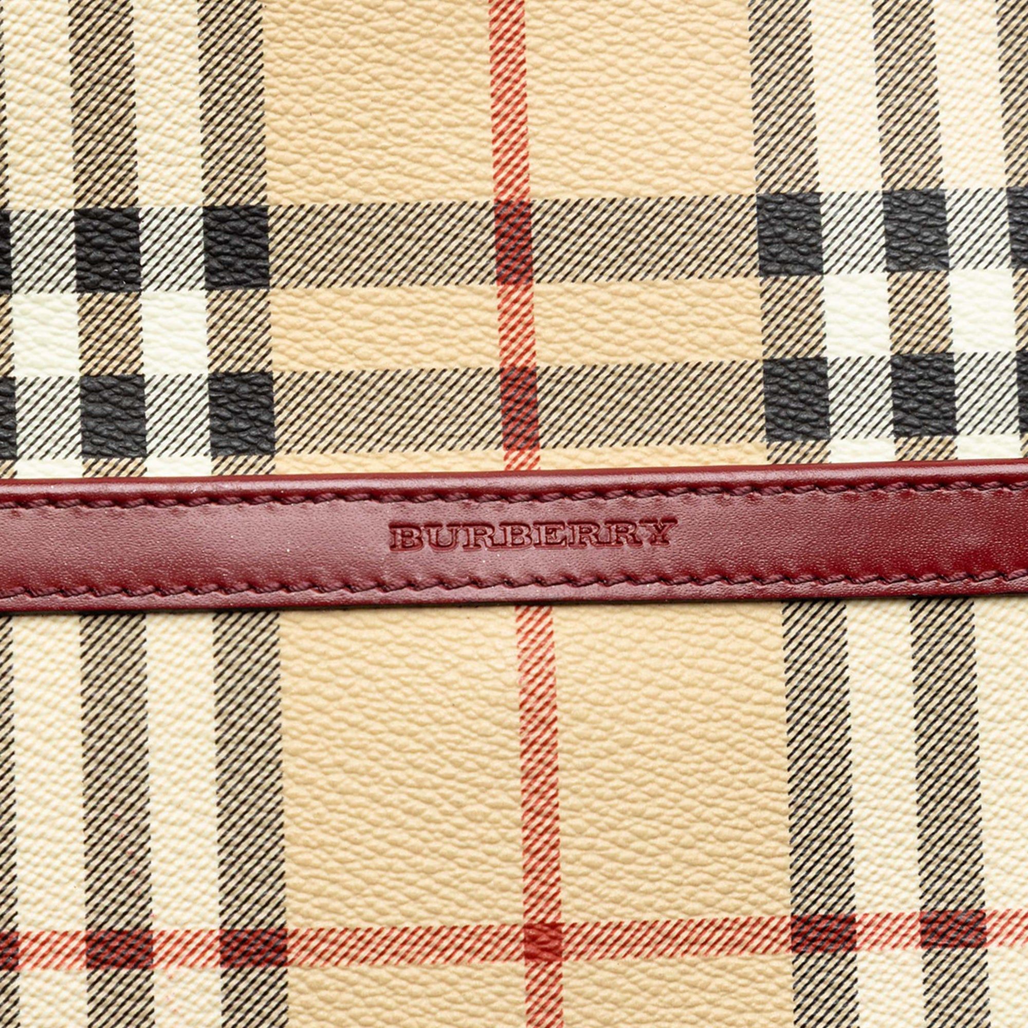Burberry Haymarket Check Coated Canvas Tote Size ONE SIZE - 5 Thumbnail