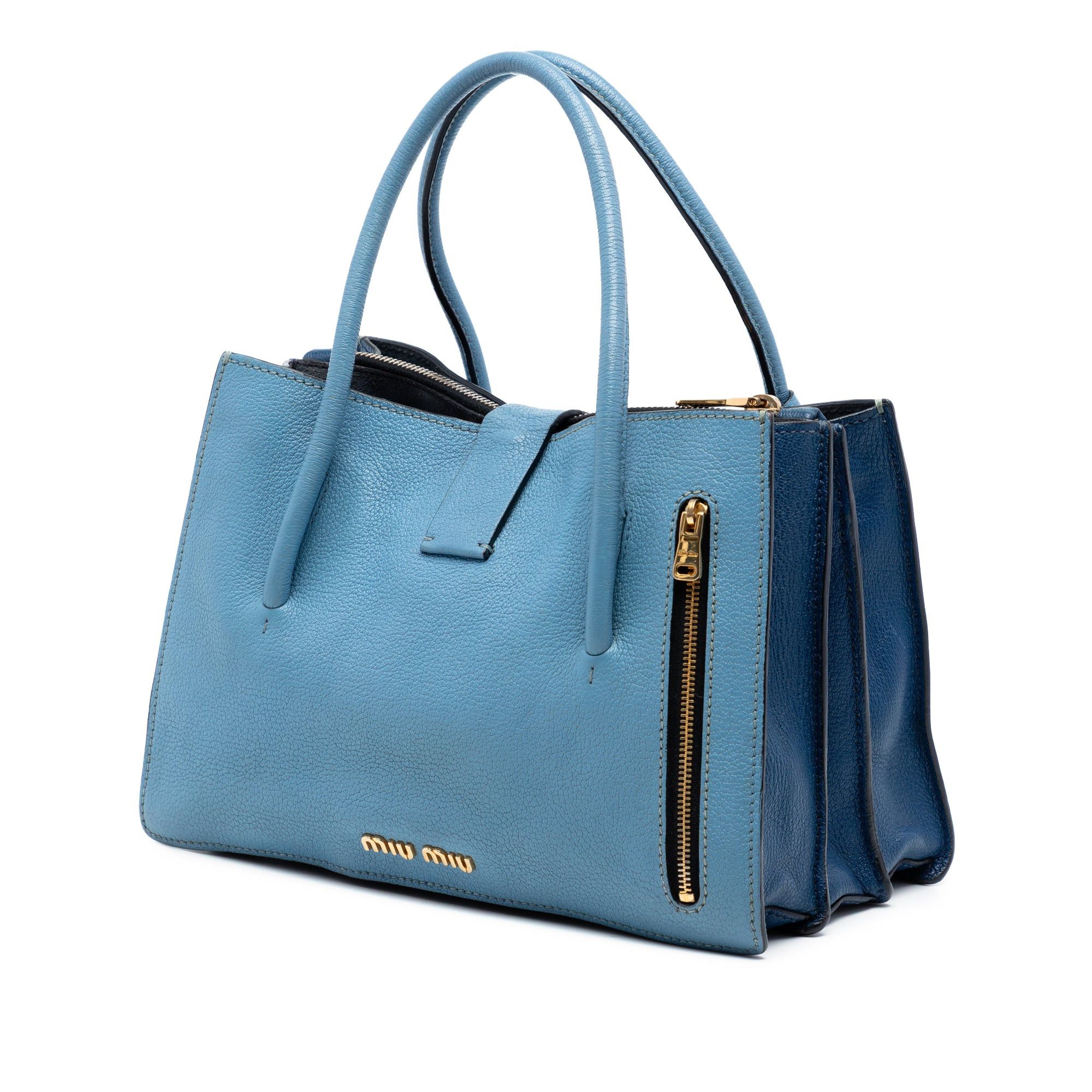 Miu Miu Goatskin Madras Push Lock Tote Size ONE SIZE - 2 Thumbnail