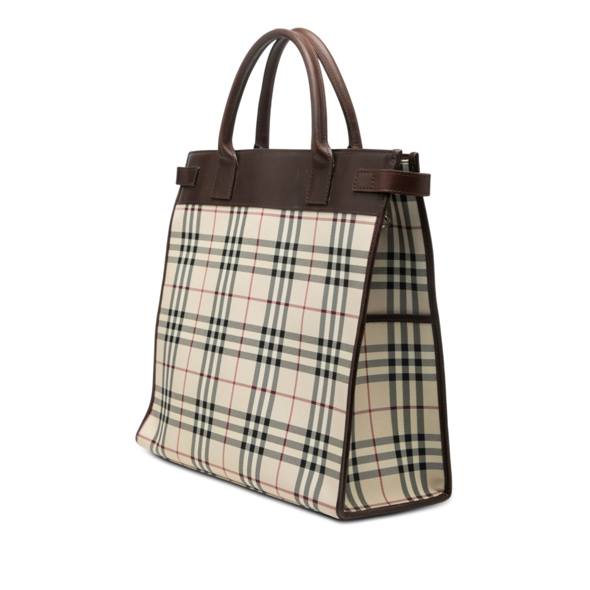 Burberry House Check Canvas Convertible Tote Size ONE SIZE - 2 Thumbnail